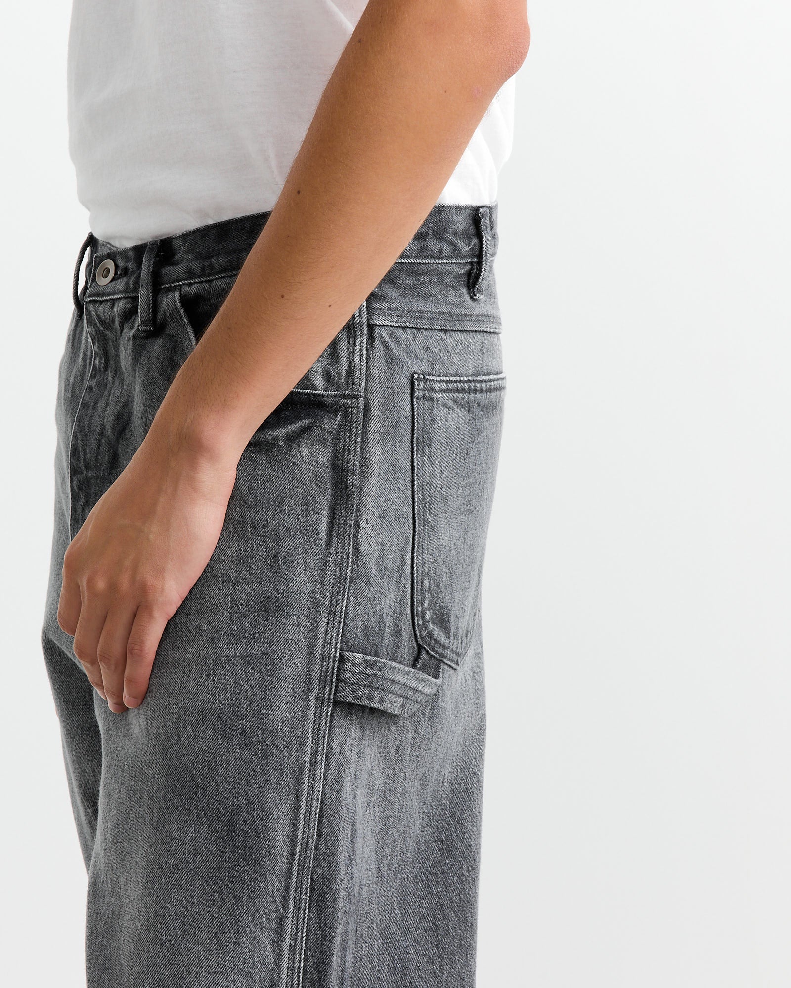 Selvedge Denim Painter Pant in Faded Black - Image 3