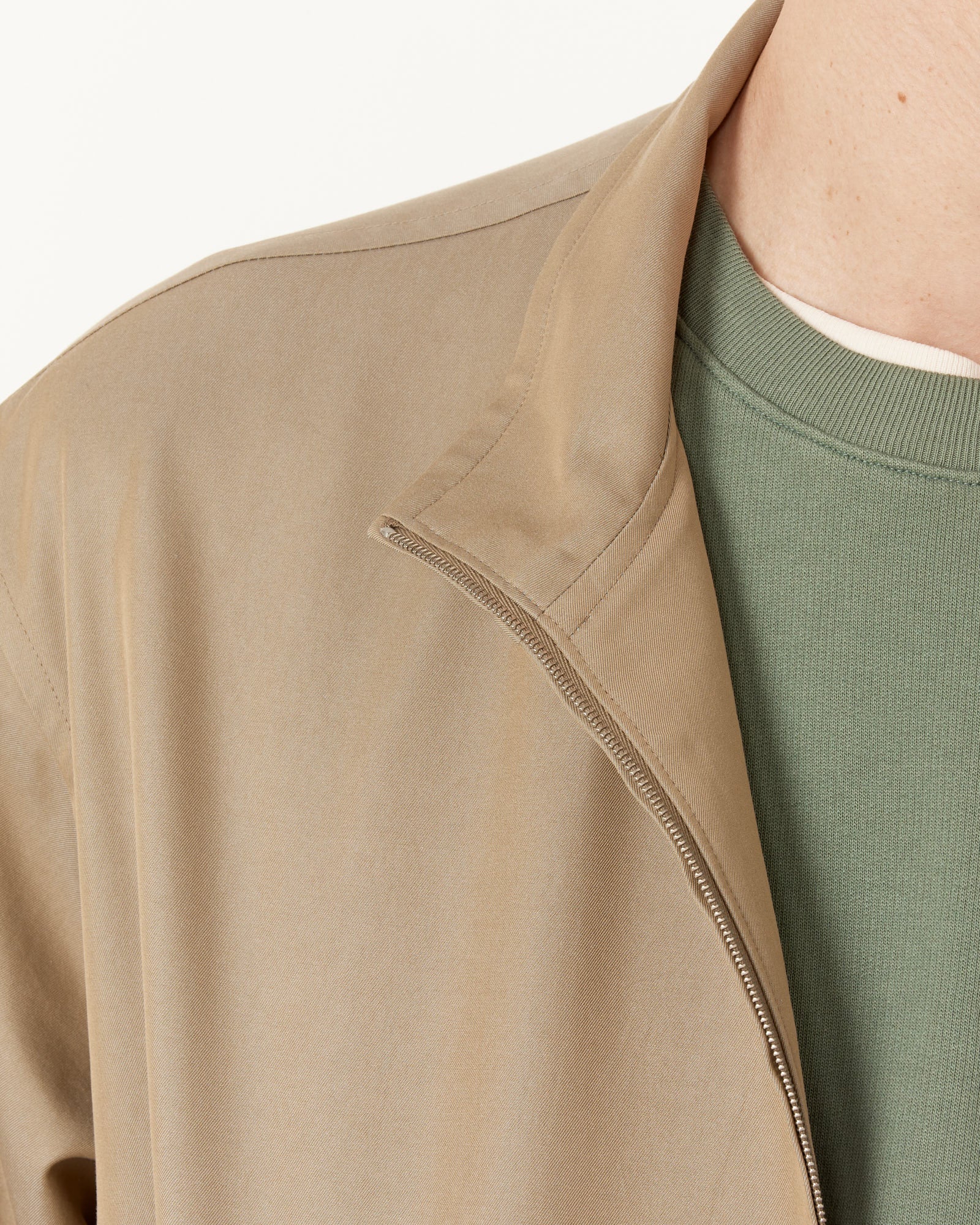Silk Chambray Blouson in Grey - Image 5