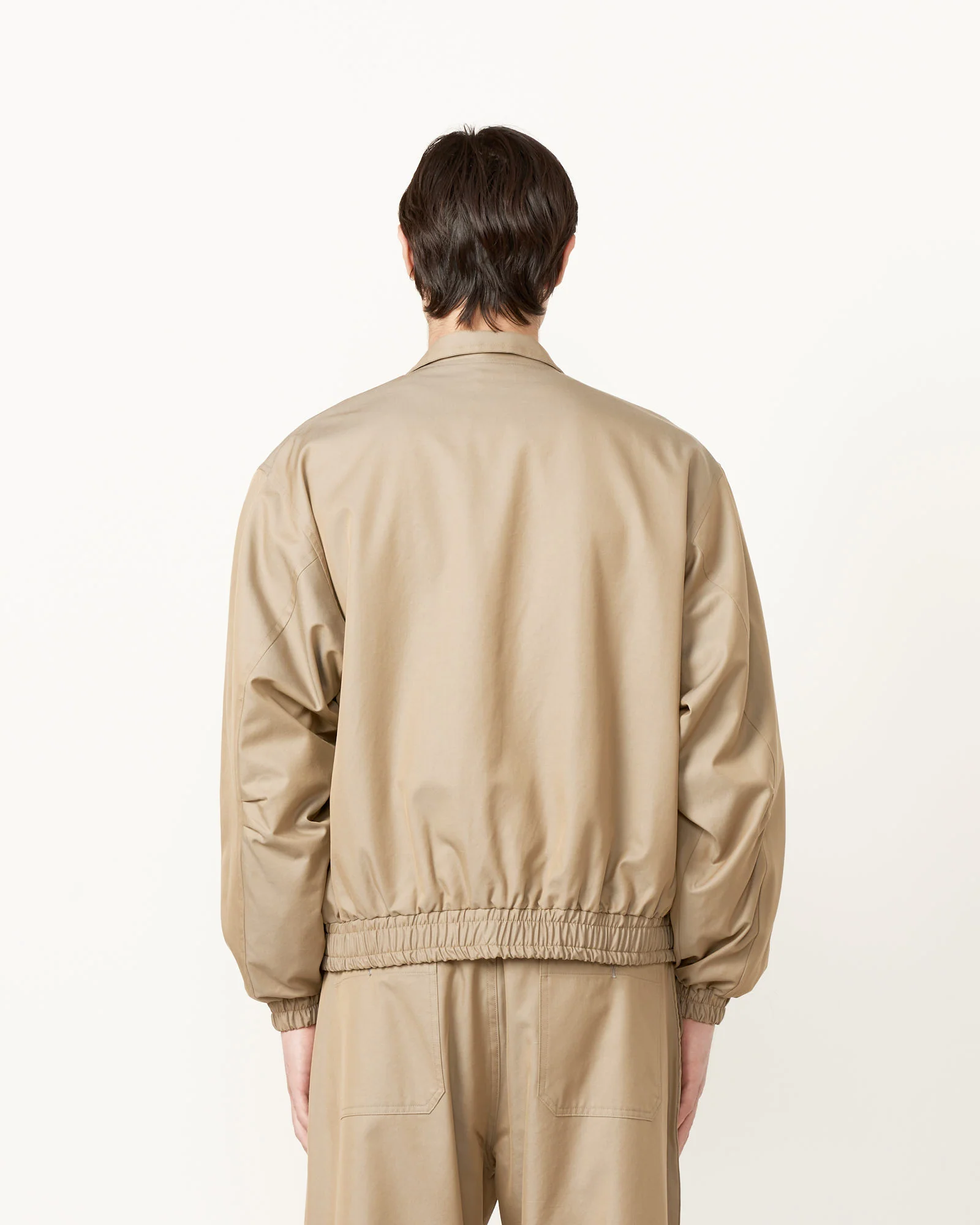 Silk Chambray Blouson in Grey - Image 6