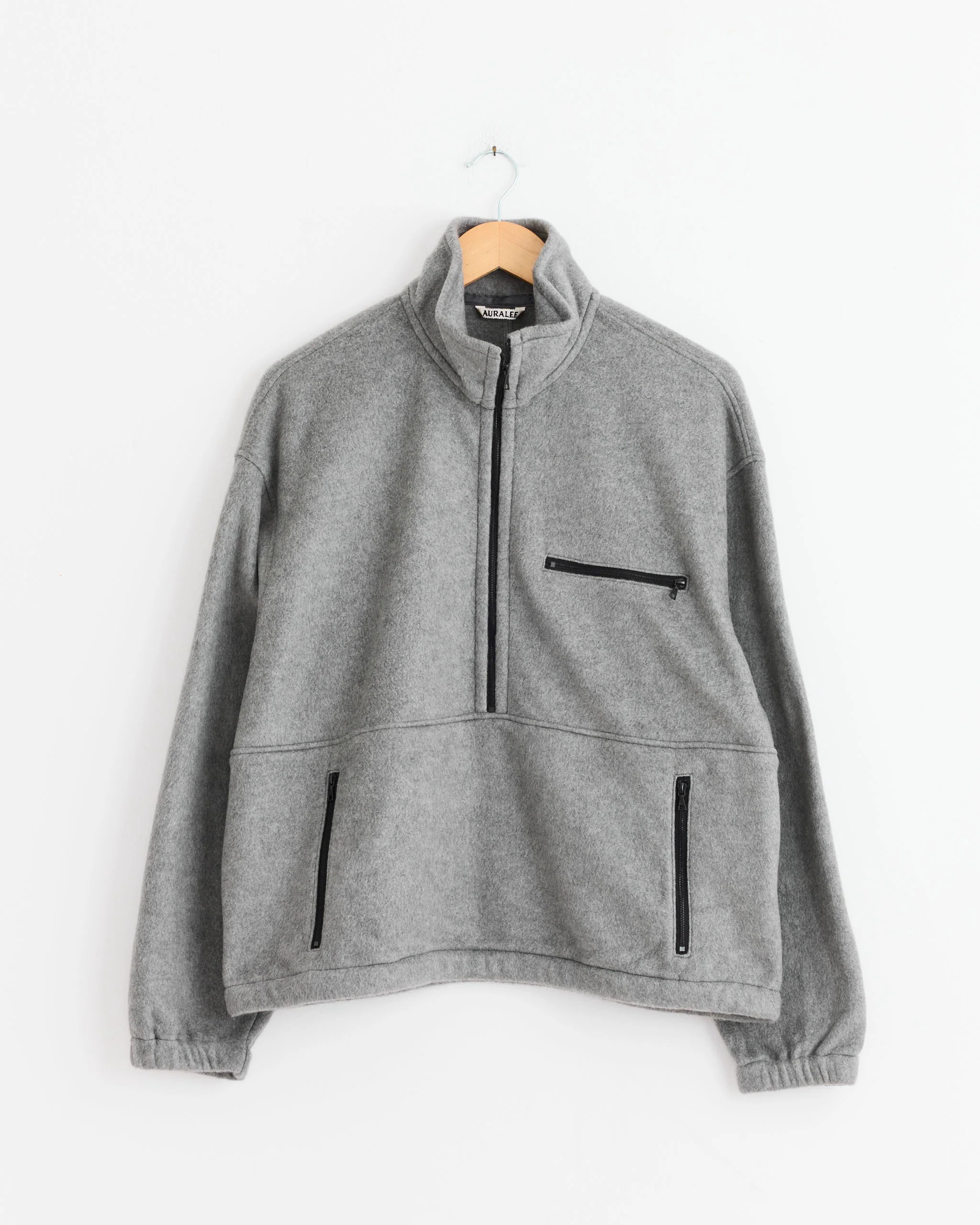 Silk Comfort Half Zip Pullover in Top Grey
