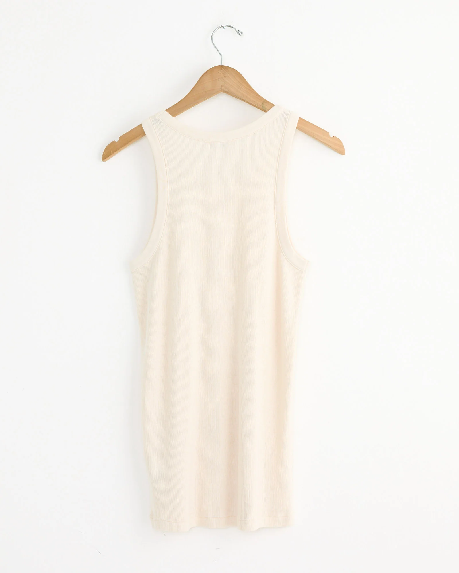 Soft Rib Tank Top in Ivory - Image 3