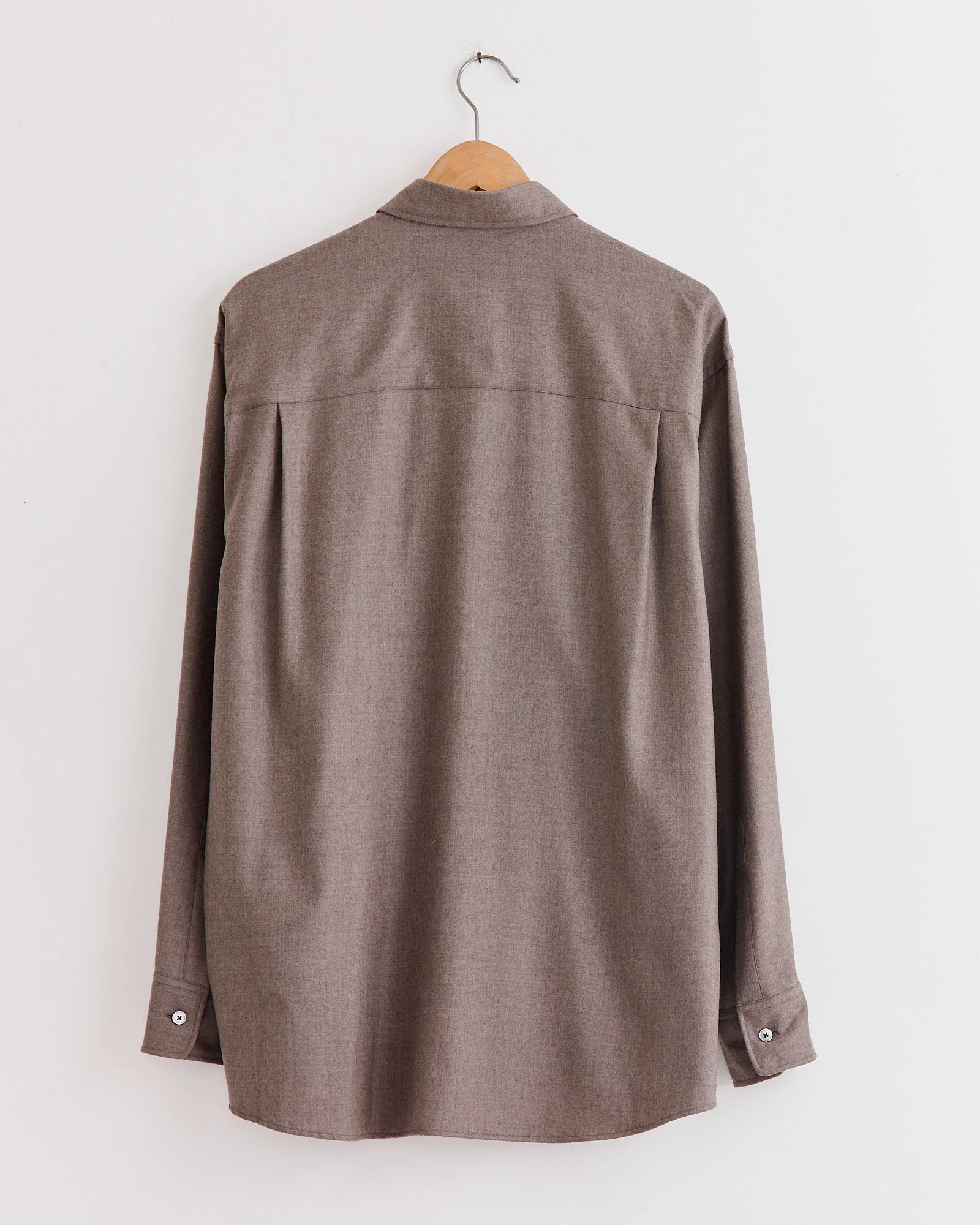Super Light Wool Shirt in Top Brown - Image 3