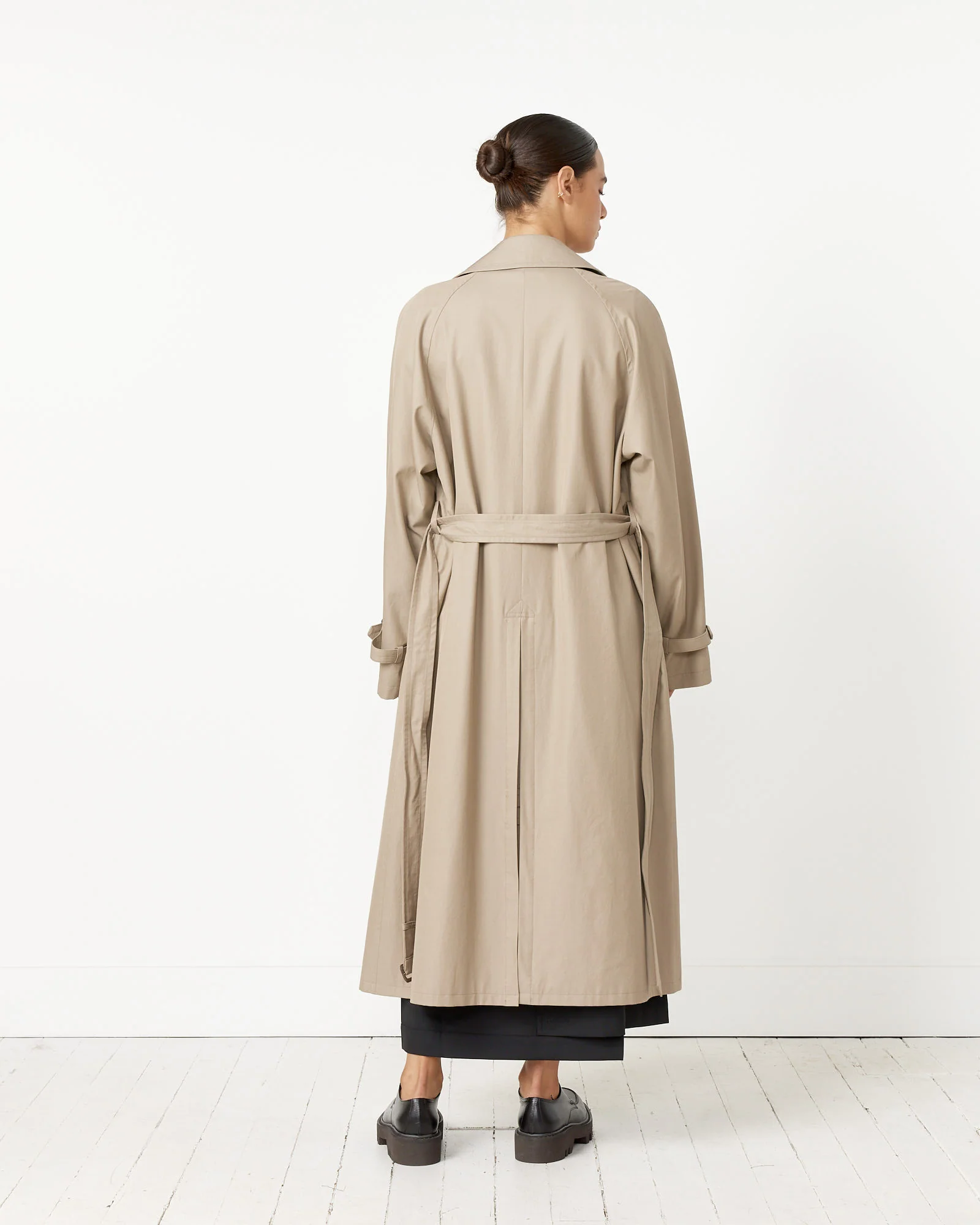 Washed Fine Chambray Trench Coat - Image 3