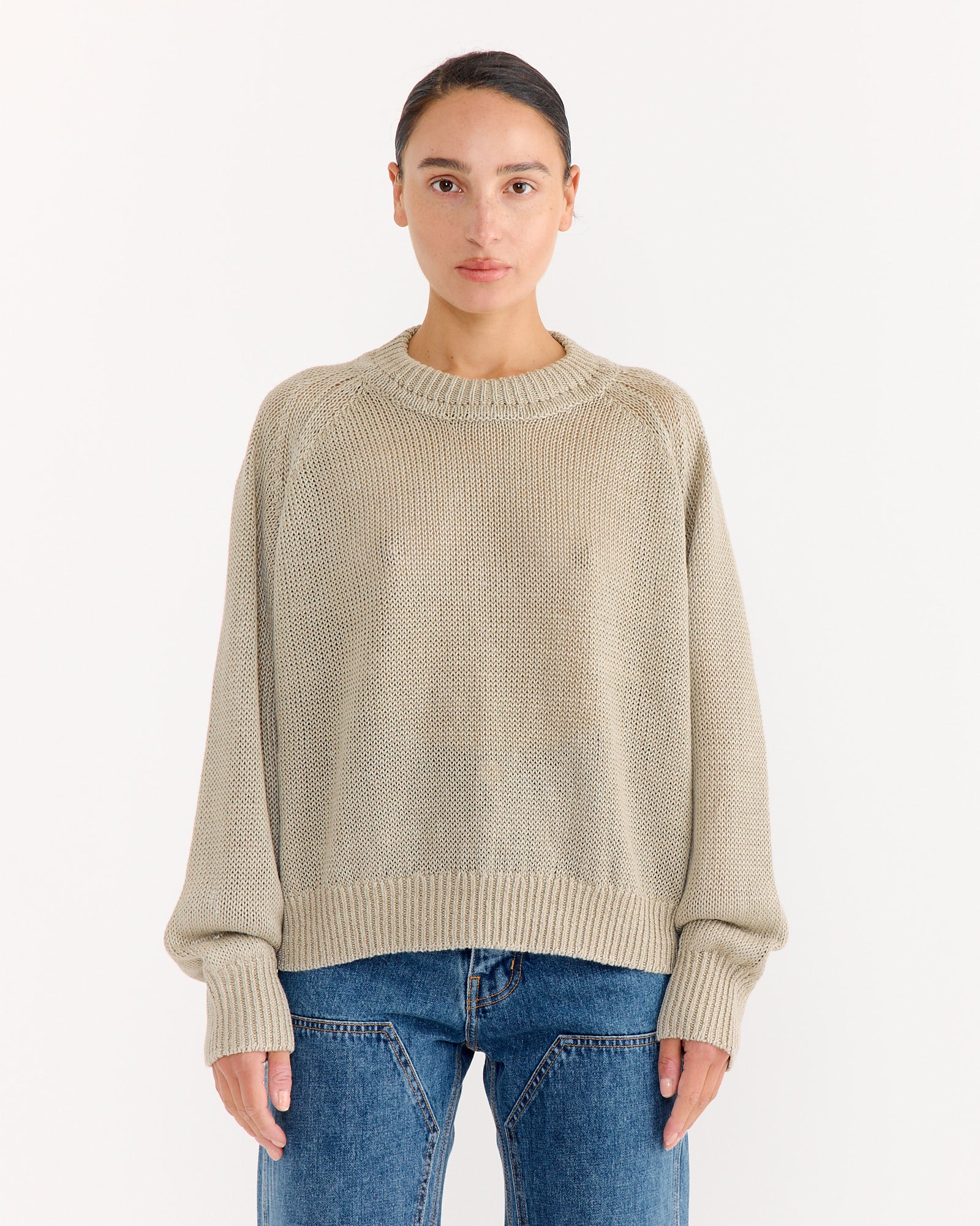 Lind Knit Crew in Sand