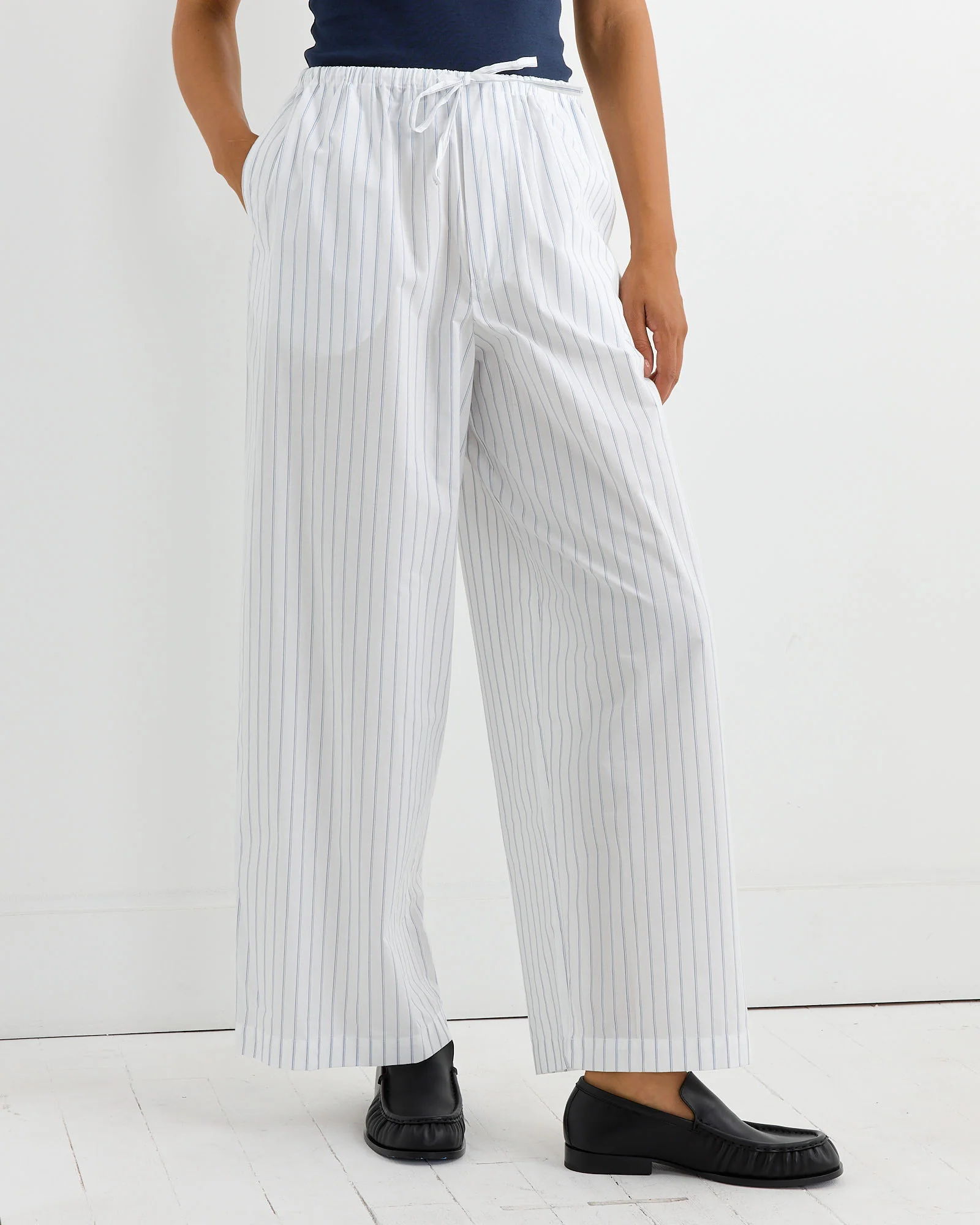 Kolla Pant in White Blue Stripe - Image 2