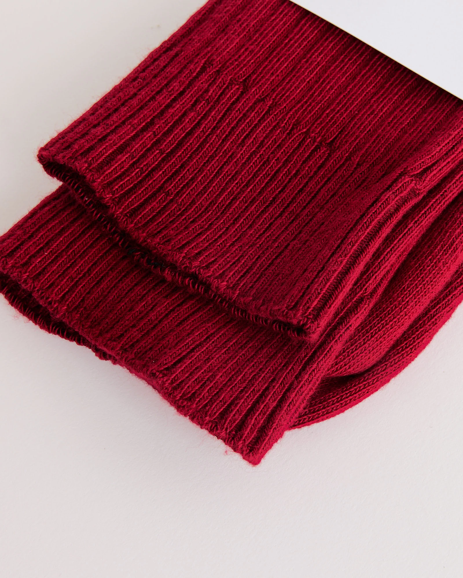 Rib Overankle Socks in Pair Red - Image 2