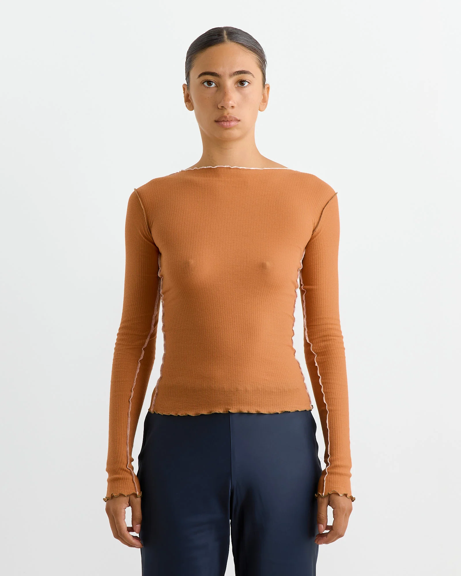 Vein Top in Dre Orange