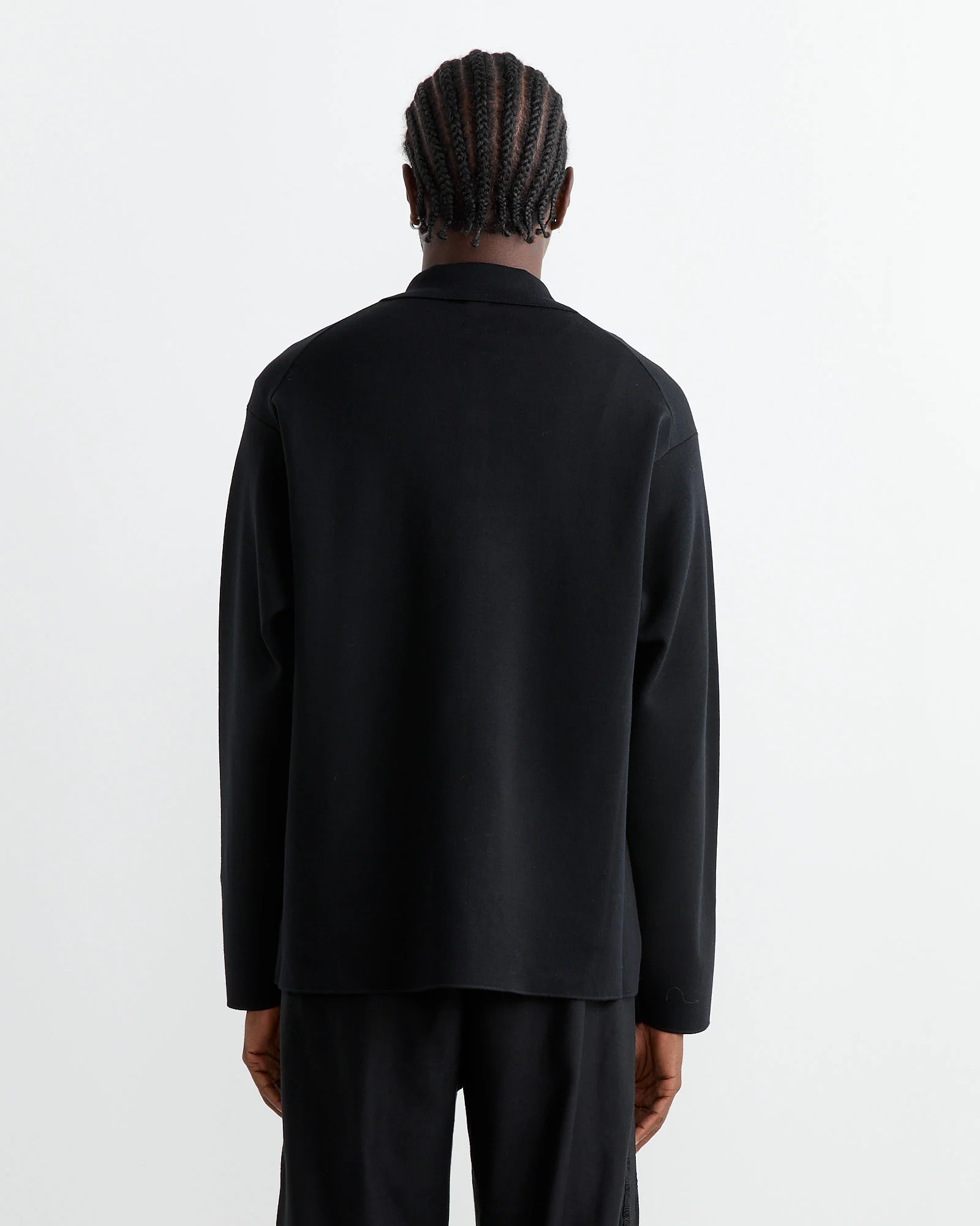 32 Gauge Smooth Wool Polo in Black - Image 5
