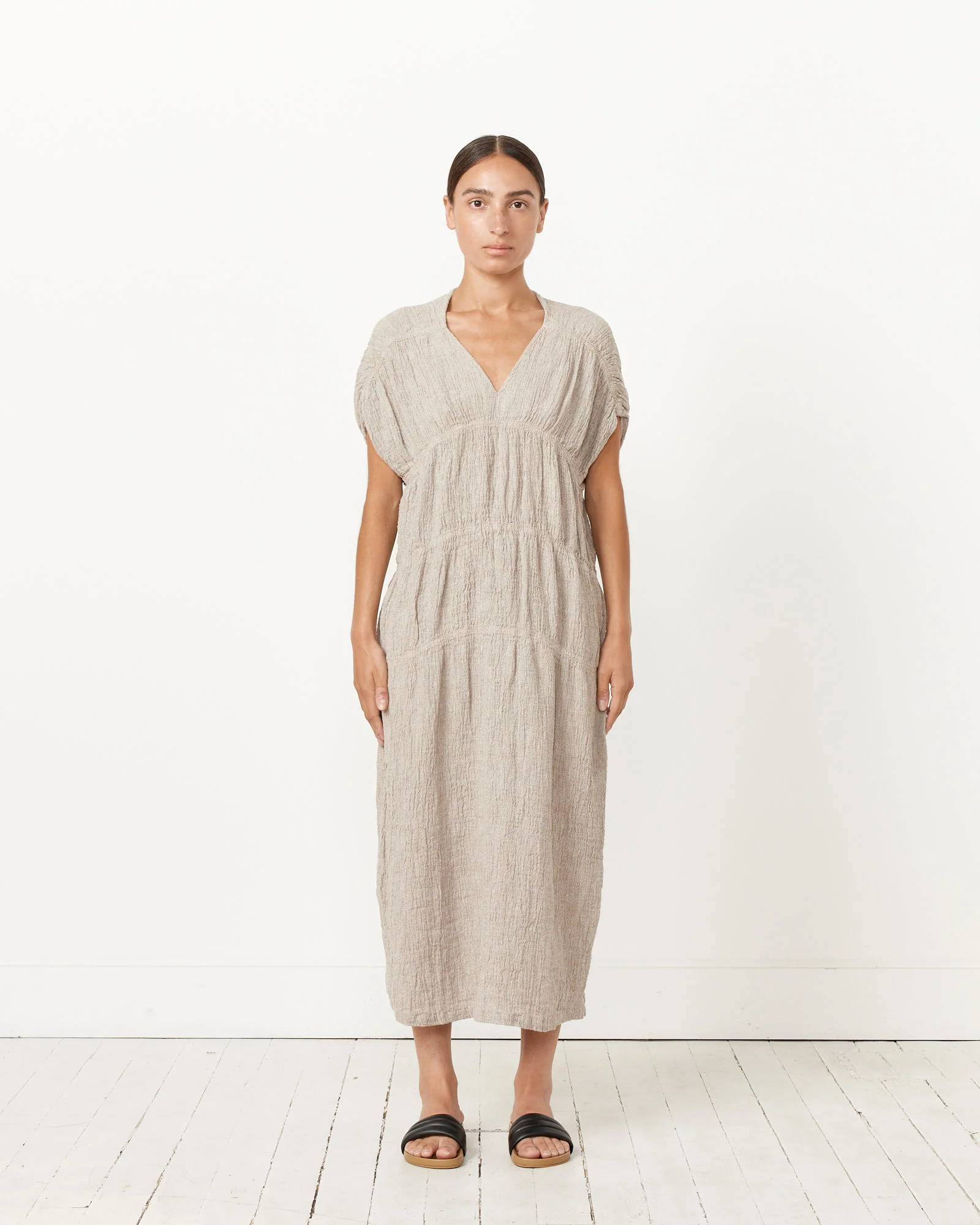 Gem Neck Dress in Ash
