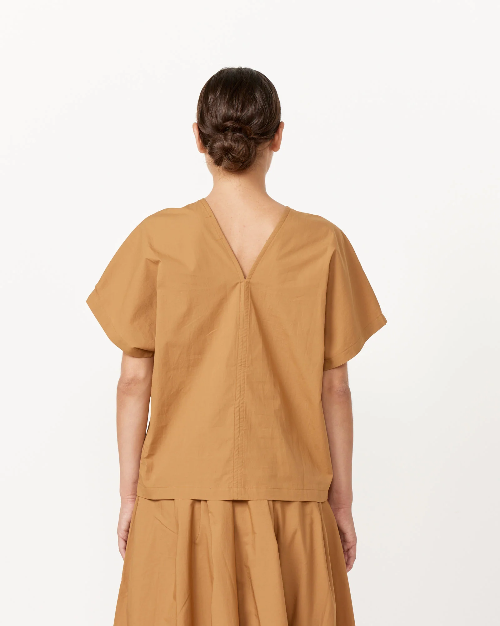 V Neck Top in Camel - Image 5