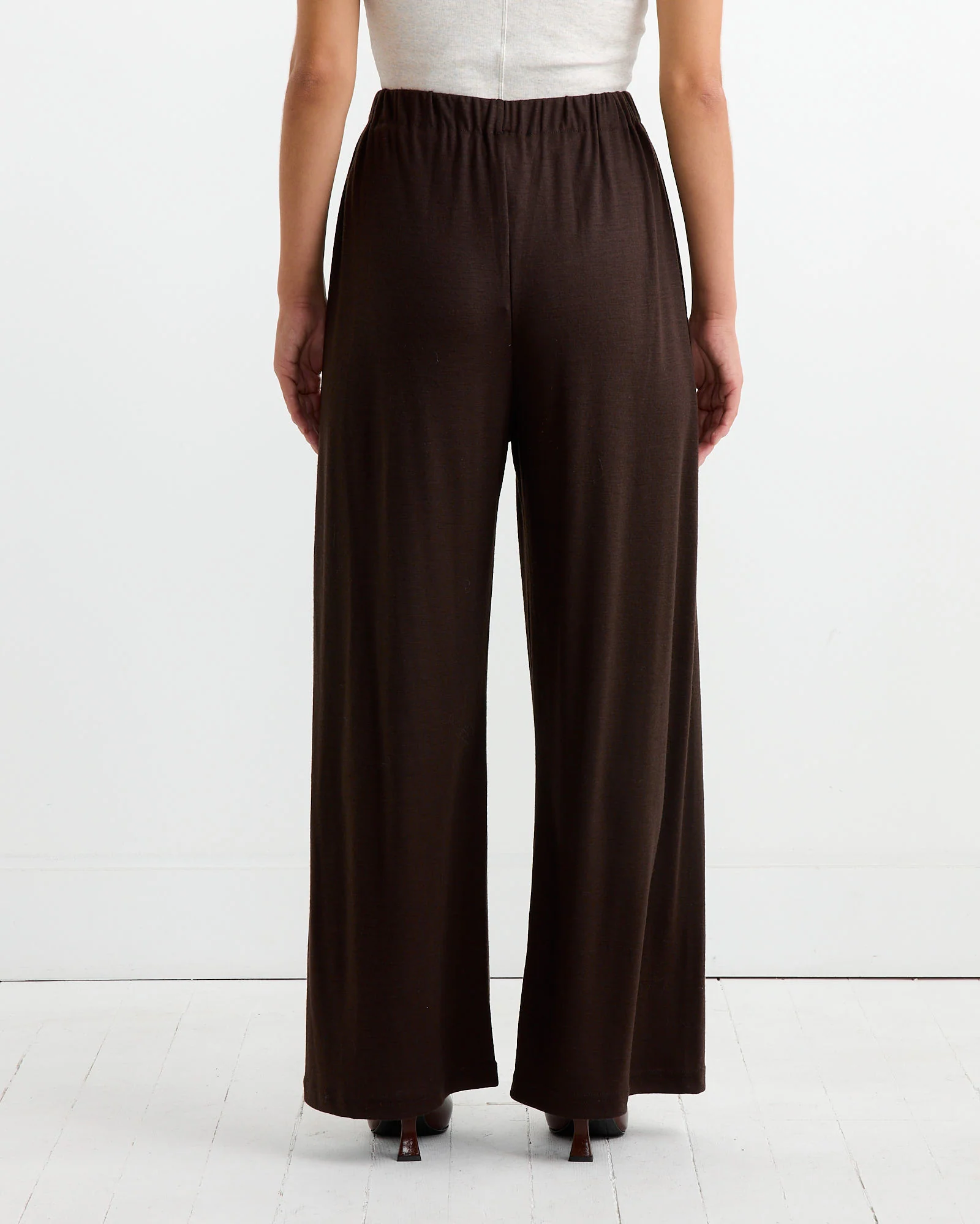 Wool Straight Pant in Cacao - Image 4