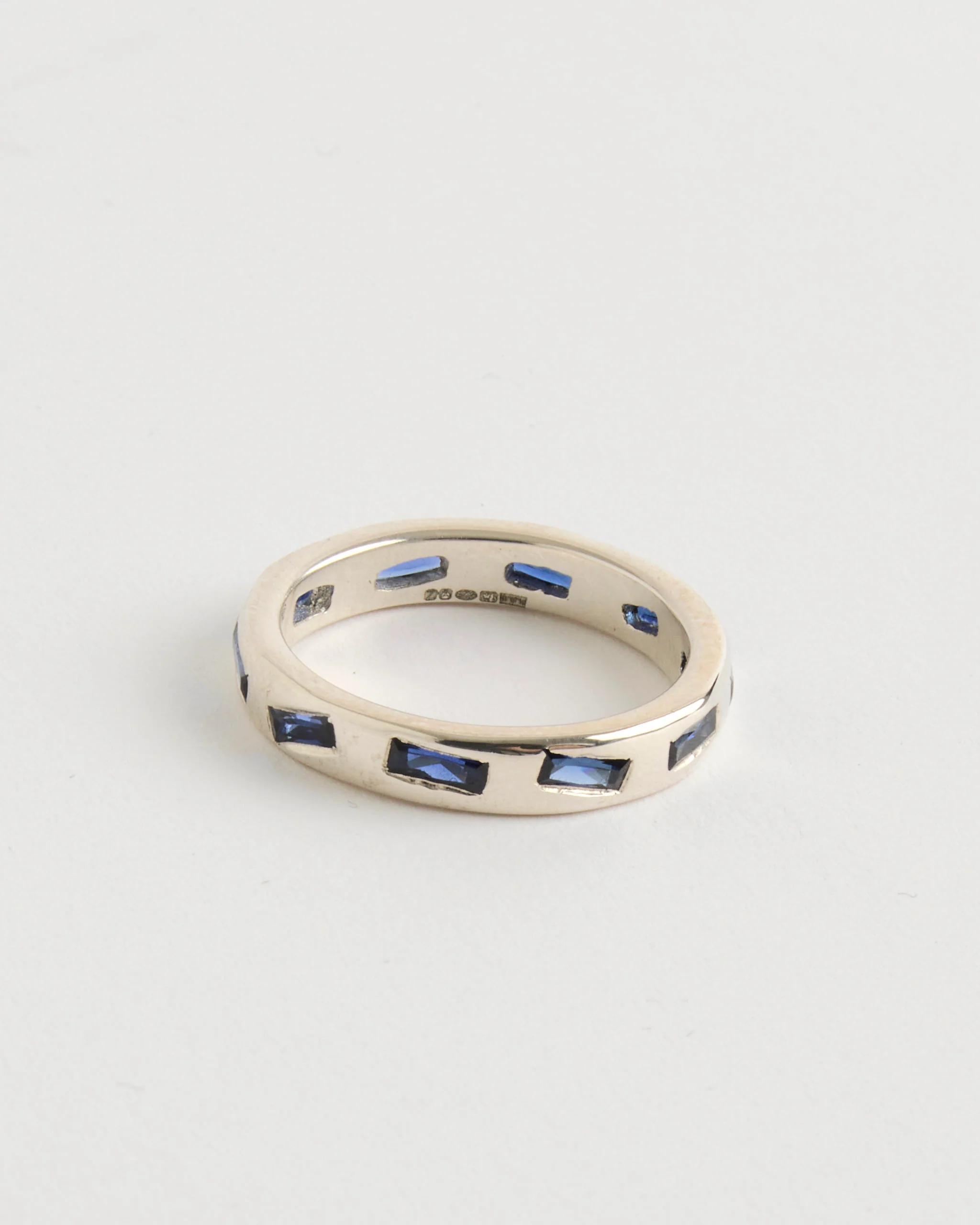 Mini Lotus Ring in Silver/Blue