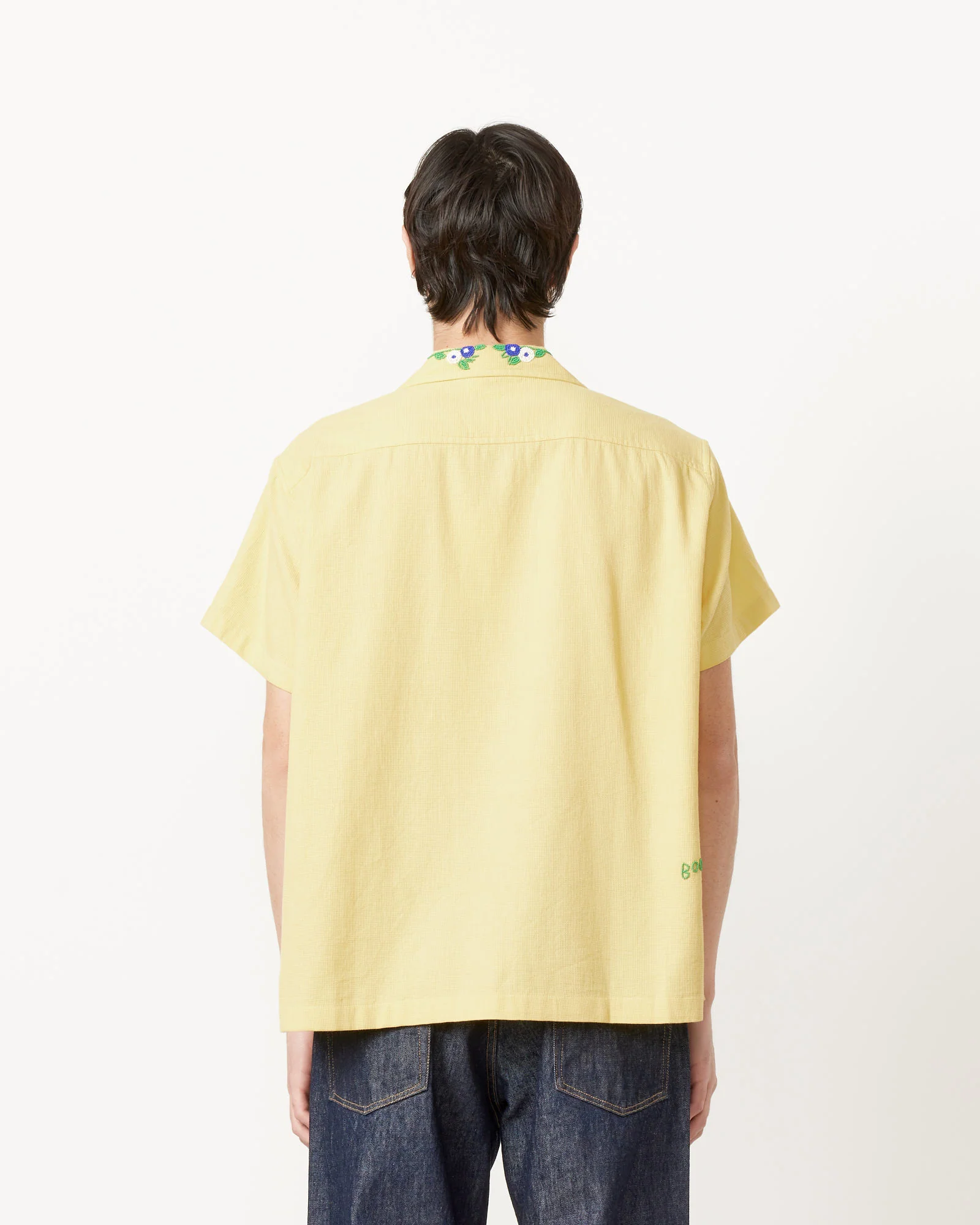 Beaded Chicory Short Sleeve Shirt in Yellow - Image 7
