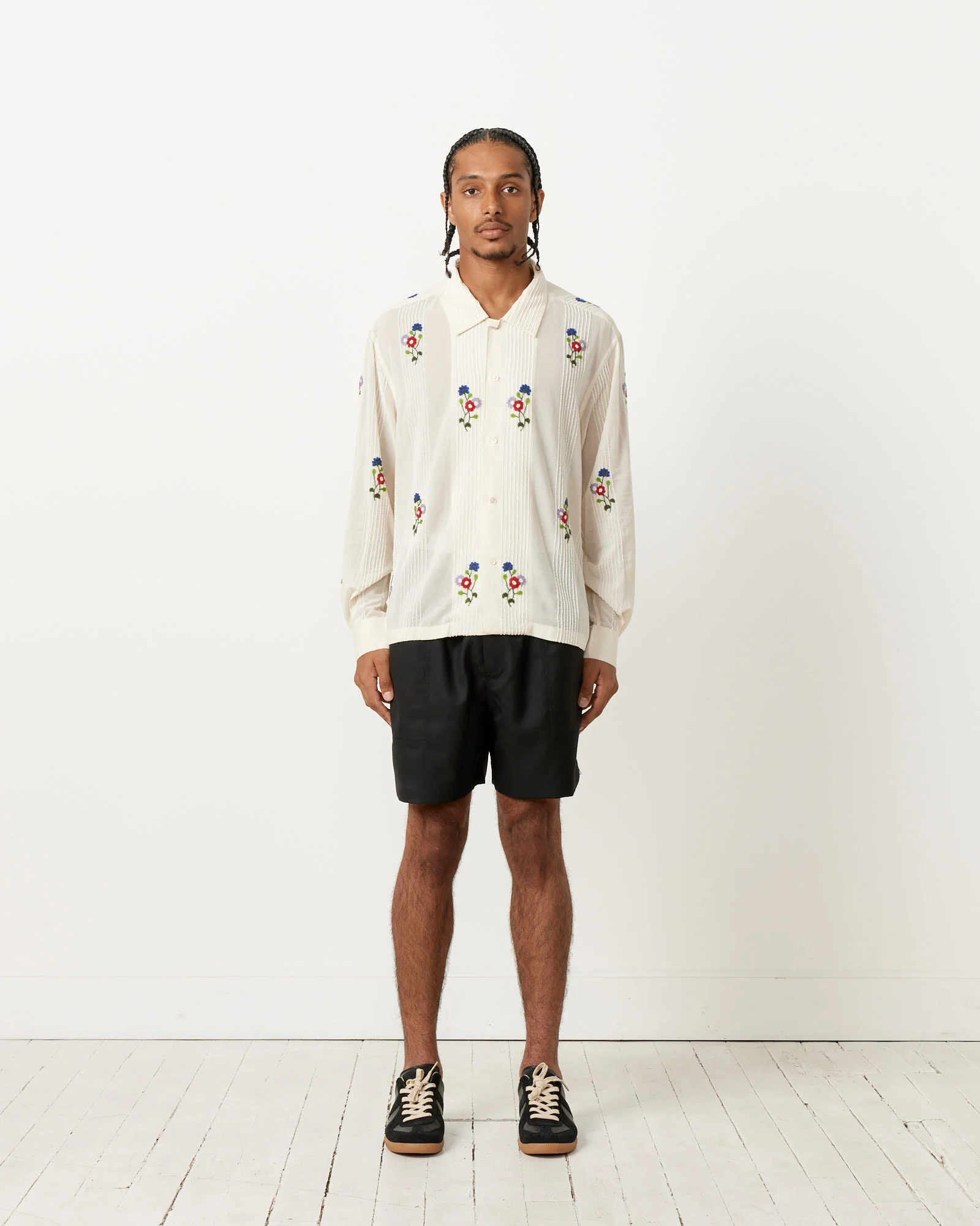 Beaded Wildflower Shirt in White Multi - Image 2