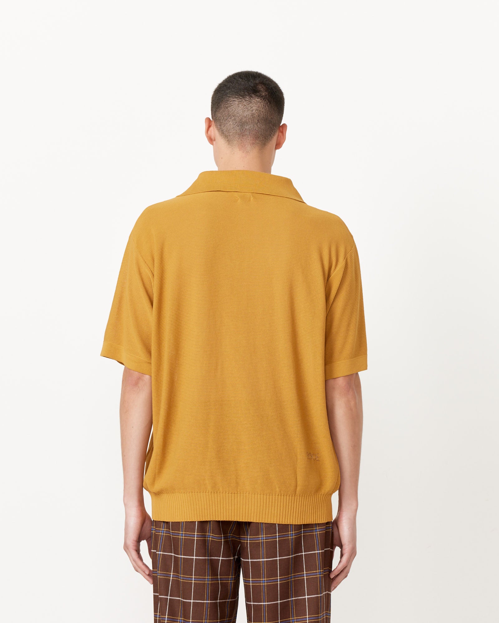Boxy Polo in Brown Yellow - Image 3