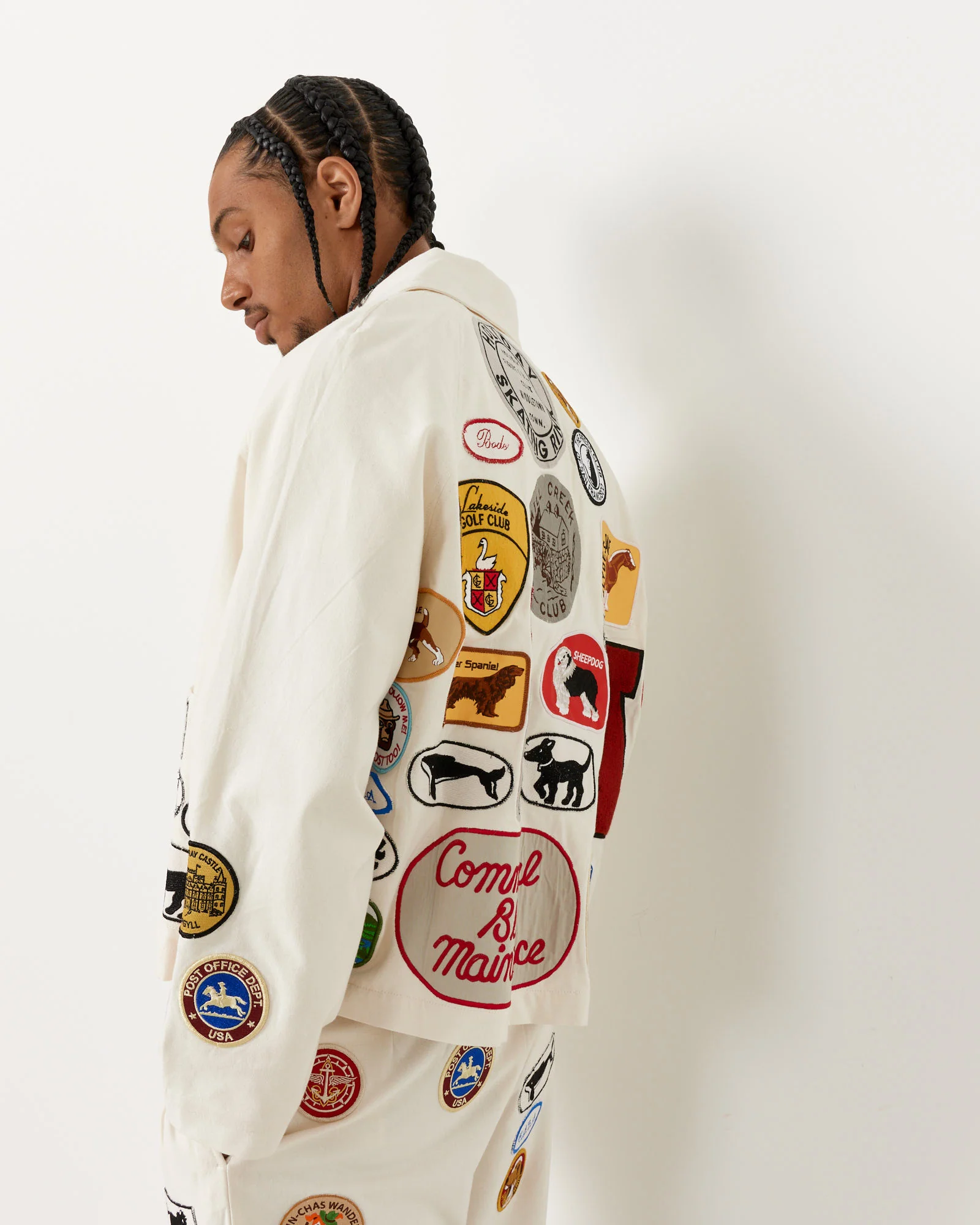 Cambridge Patch Jacket in White Multi - Image 5