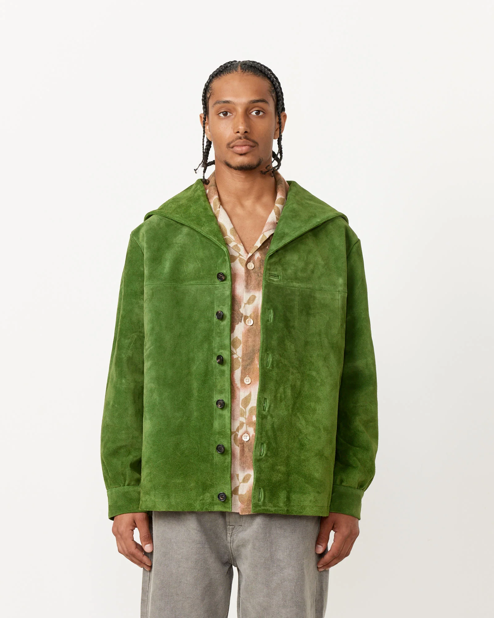 Marine Suede Jacket in Green