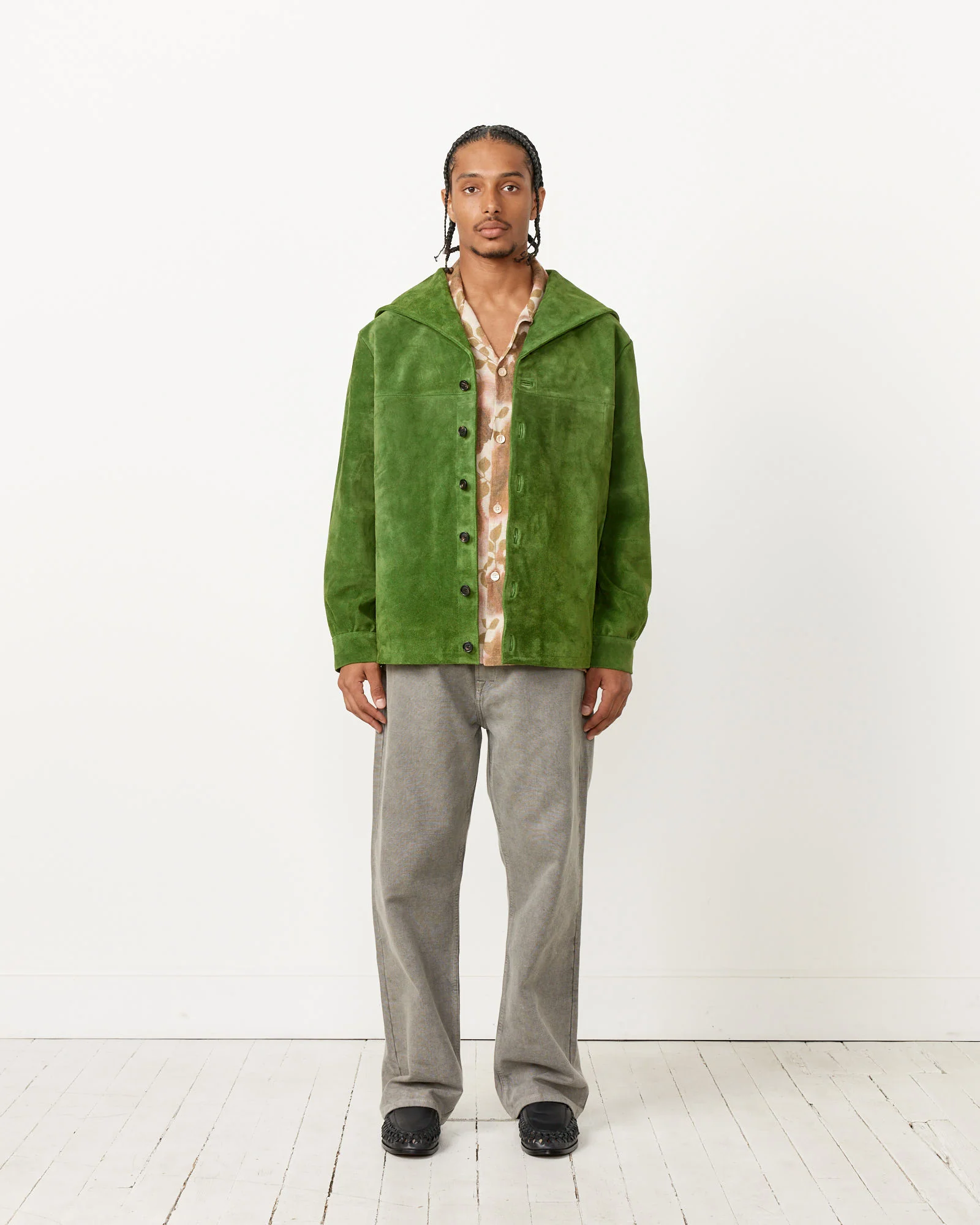 Marine Suede Jacket in Green - Image 2
