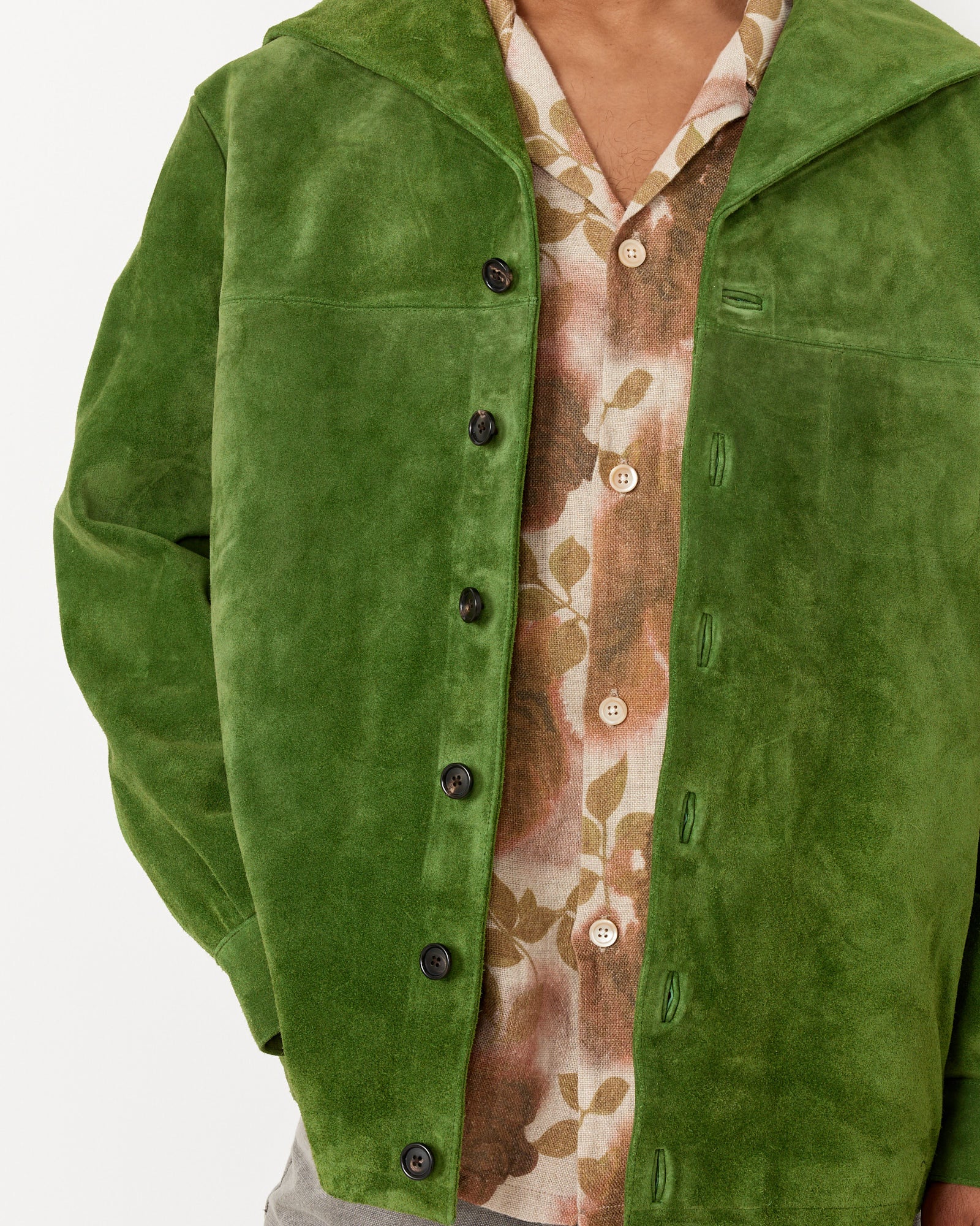 Marine Suede Jacket in Green - Image 4