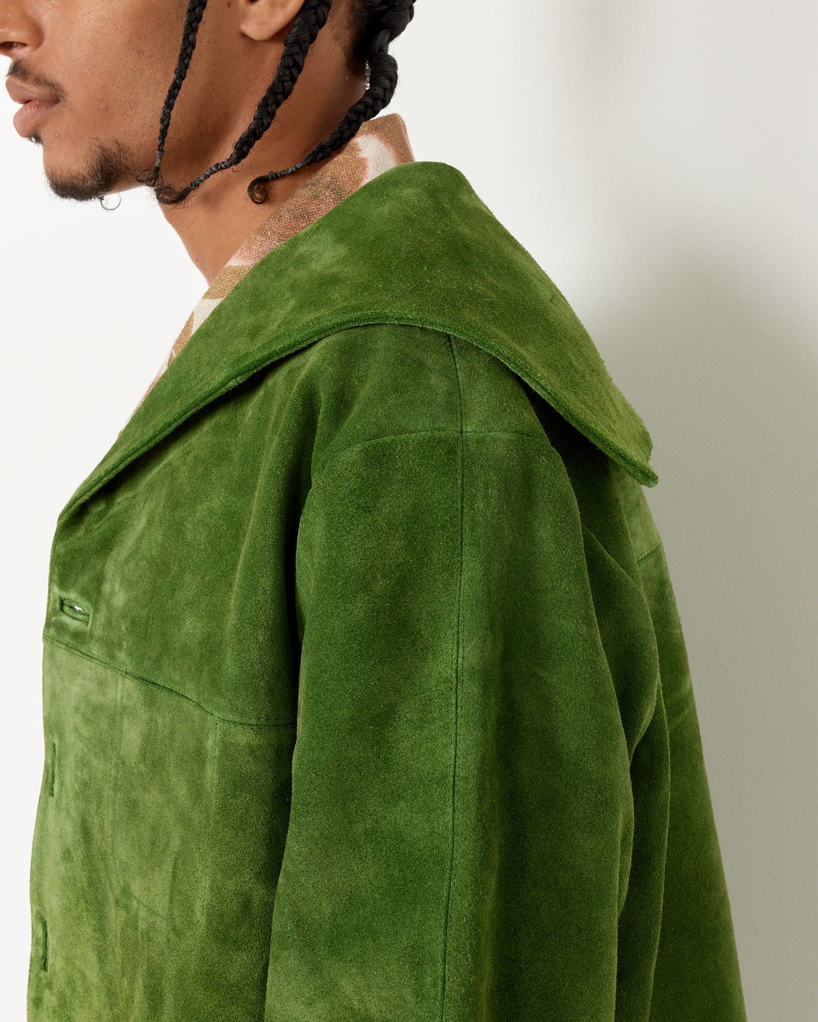 Marine Suede Jacket in Green - Image 5