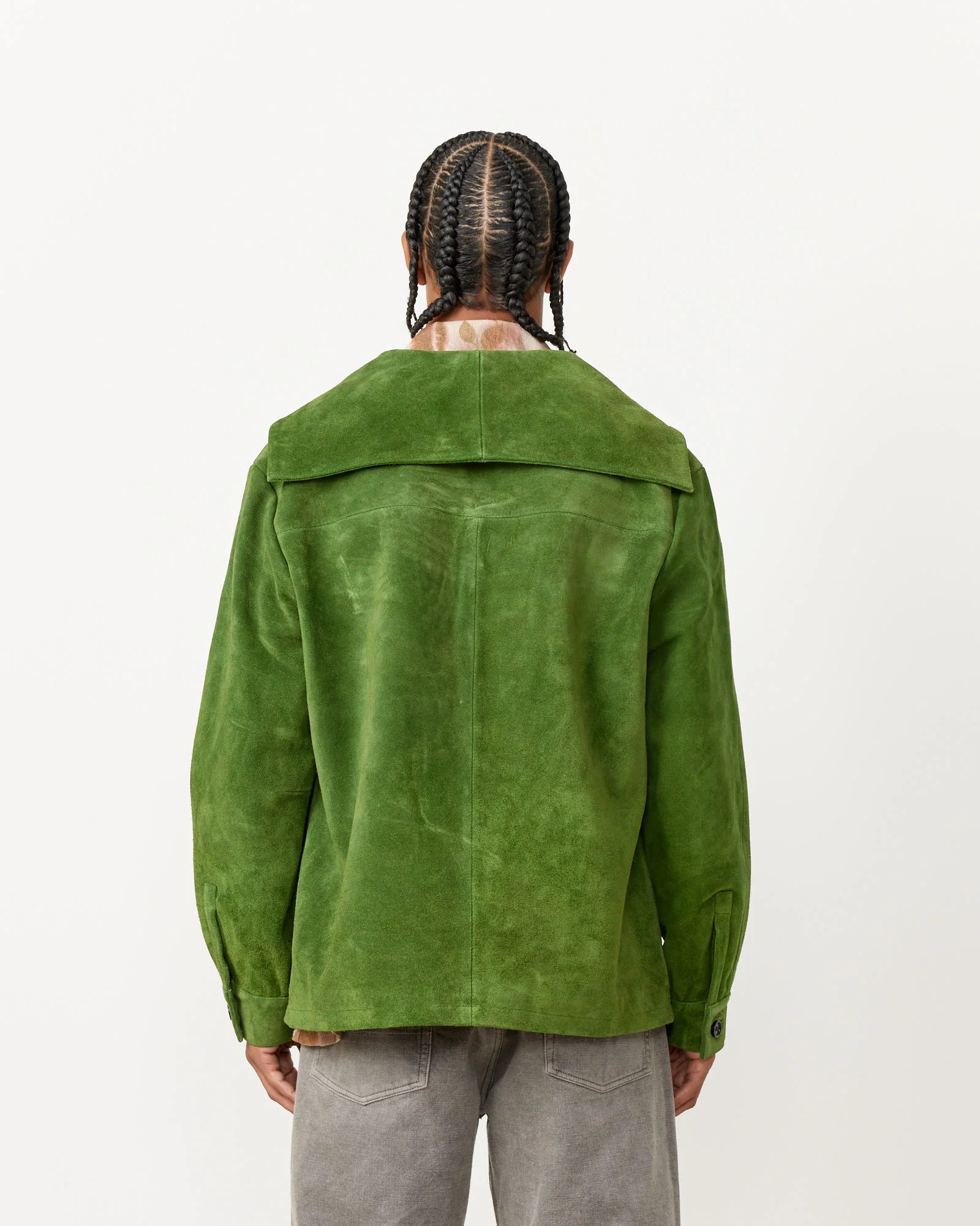 Marine Suede Jacket in Green - Image 6