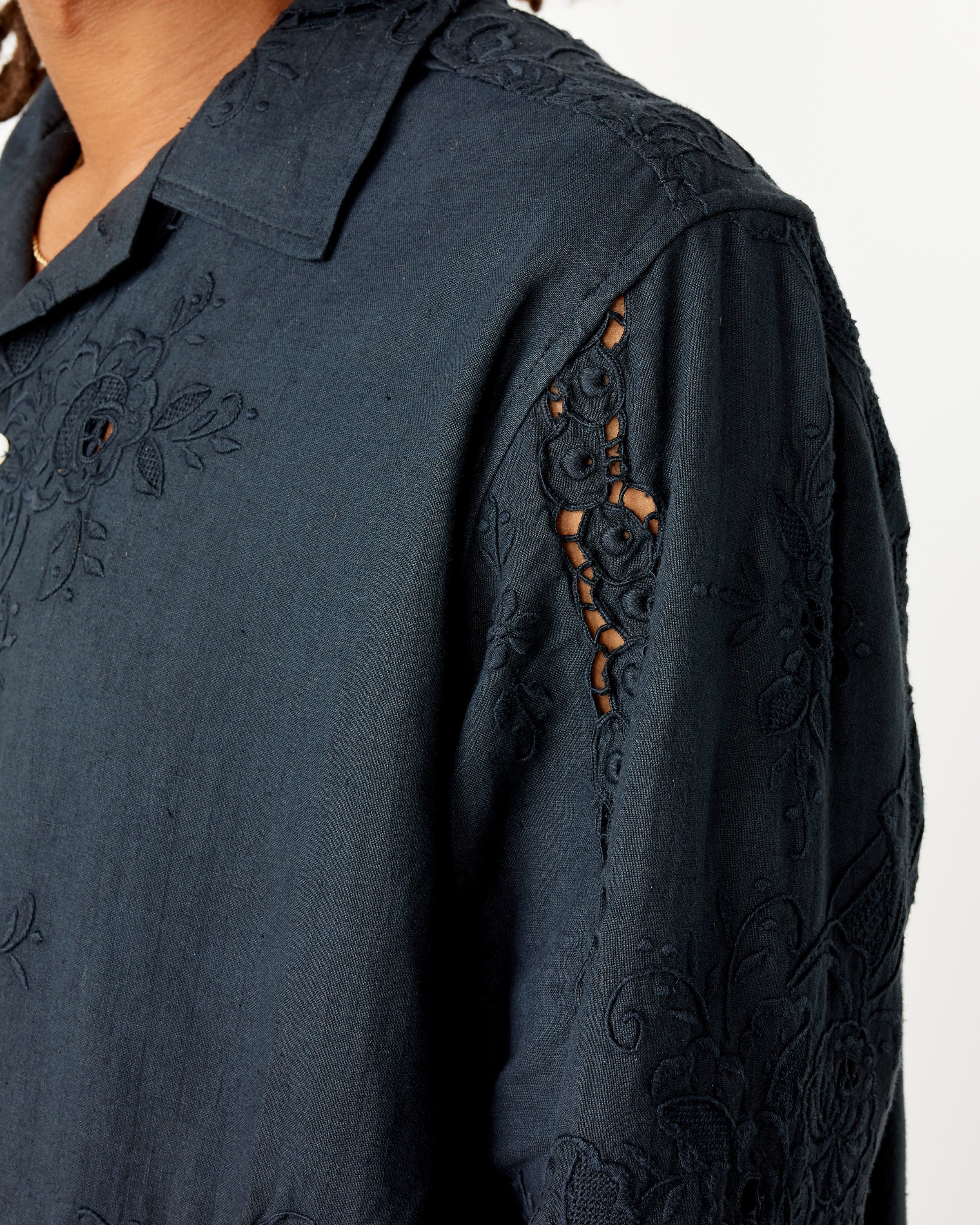 Ooak Overdyed Lace Cutwork LS Shirt - Image 5