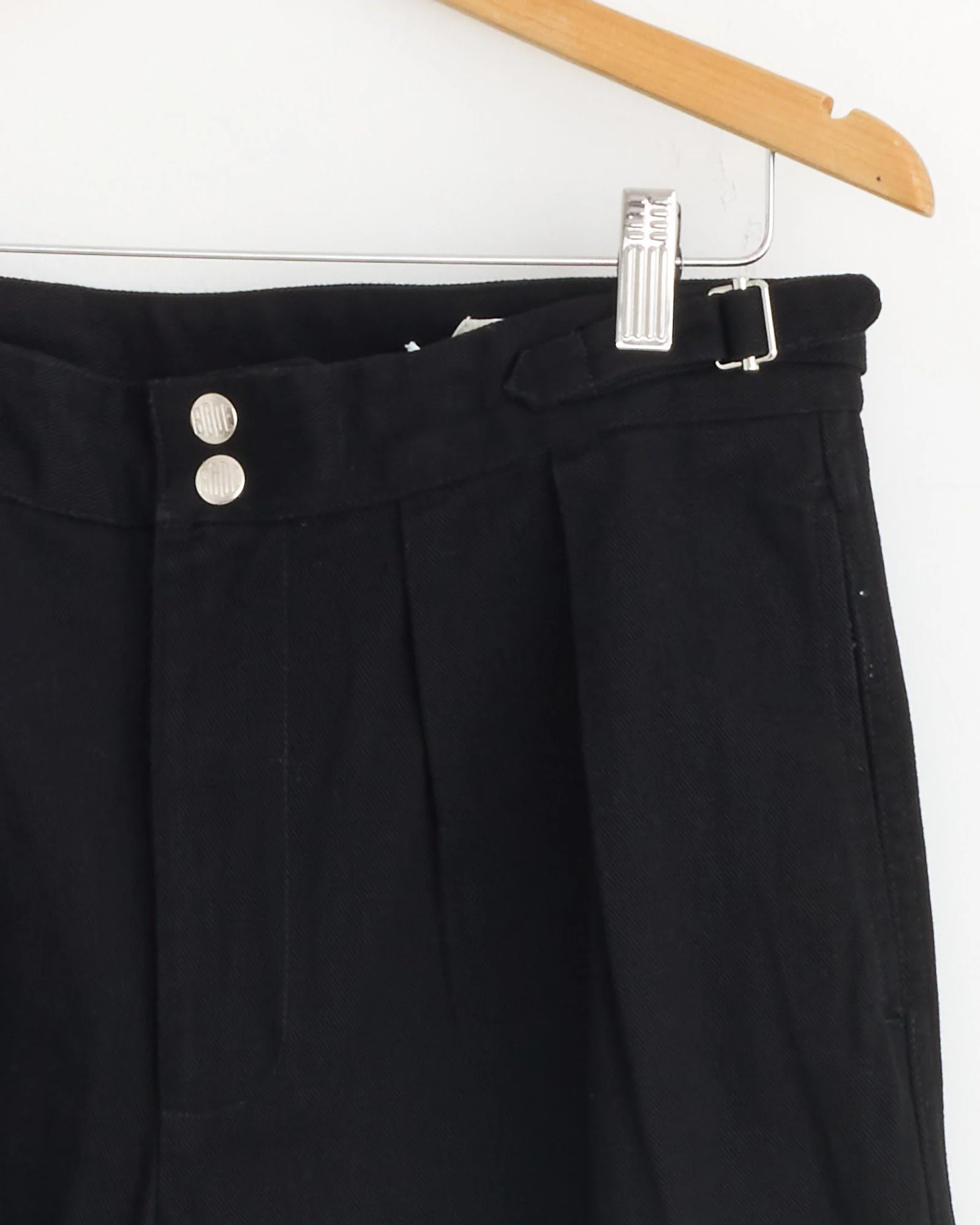 Wide Leg Snap Trouser in Black - Image 2