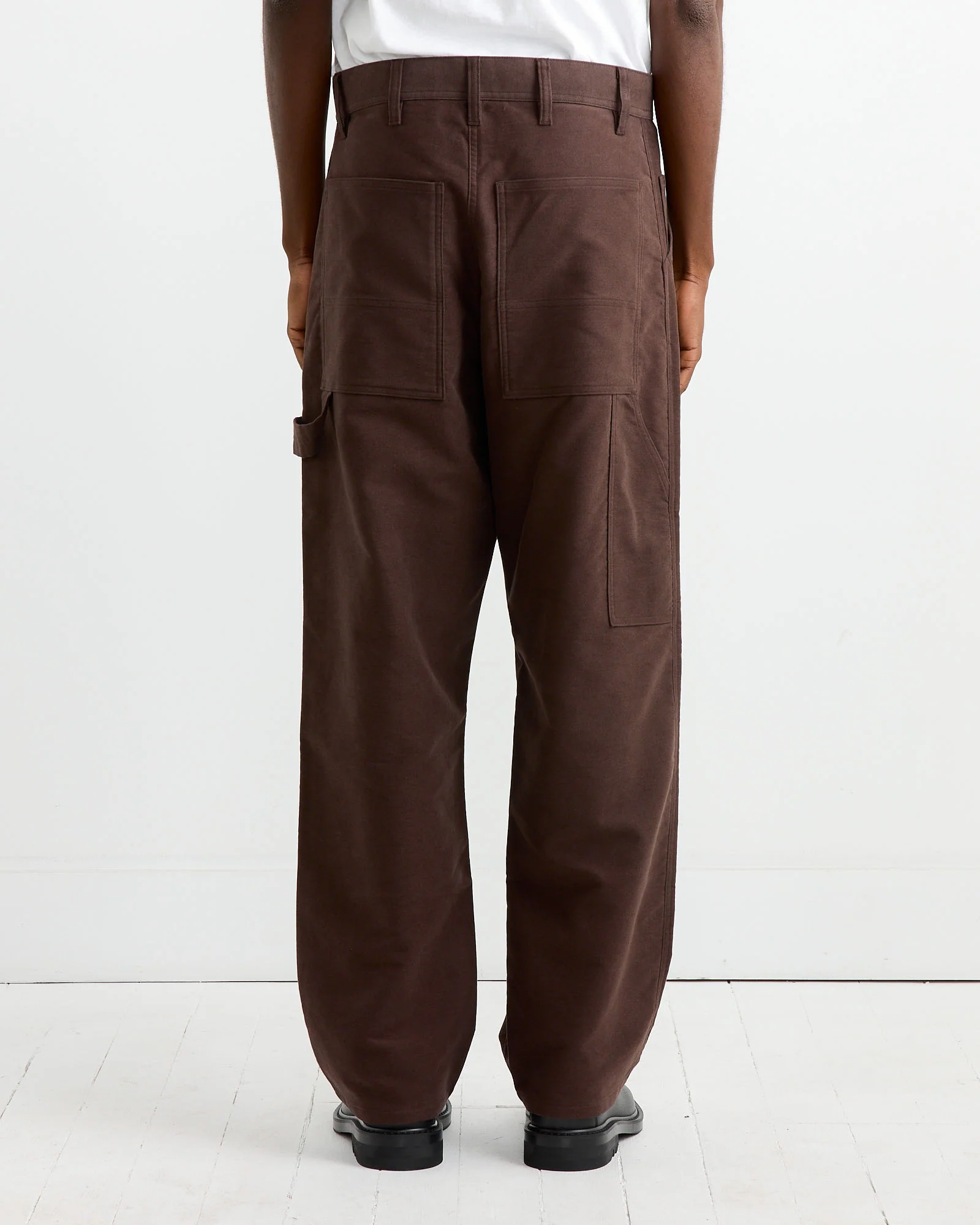 Cotton Silk Moleskin Pant in Brown - Image 4