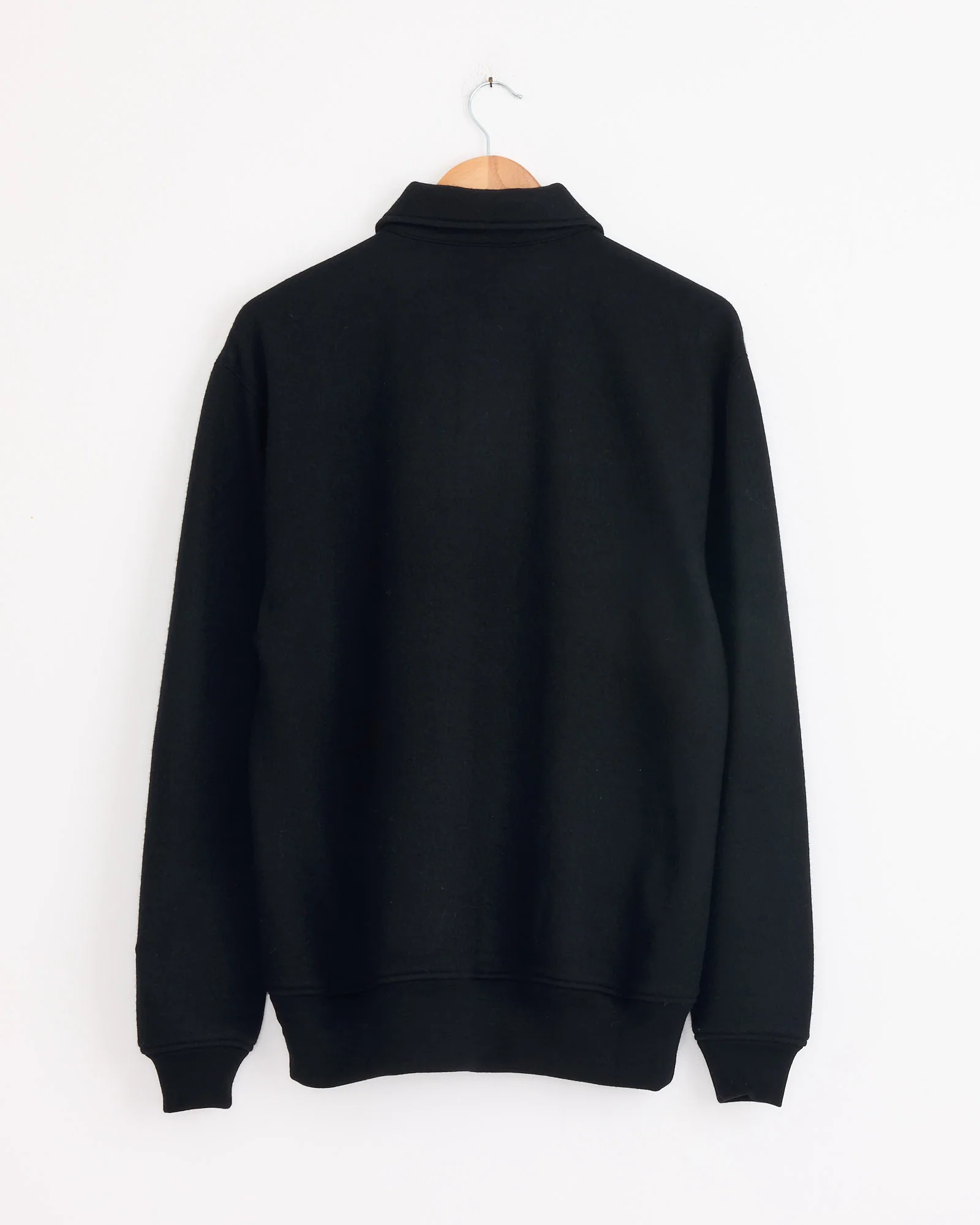 120 Air Wool Fleece Polo in Black - Image 3