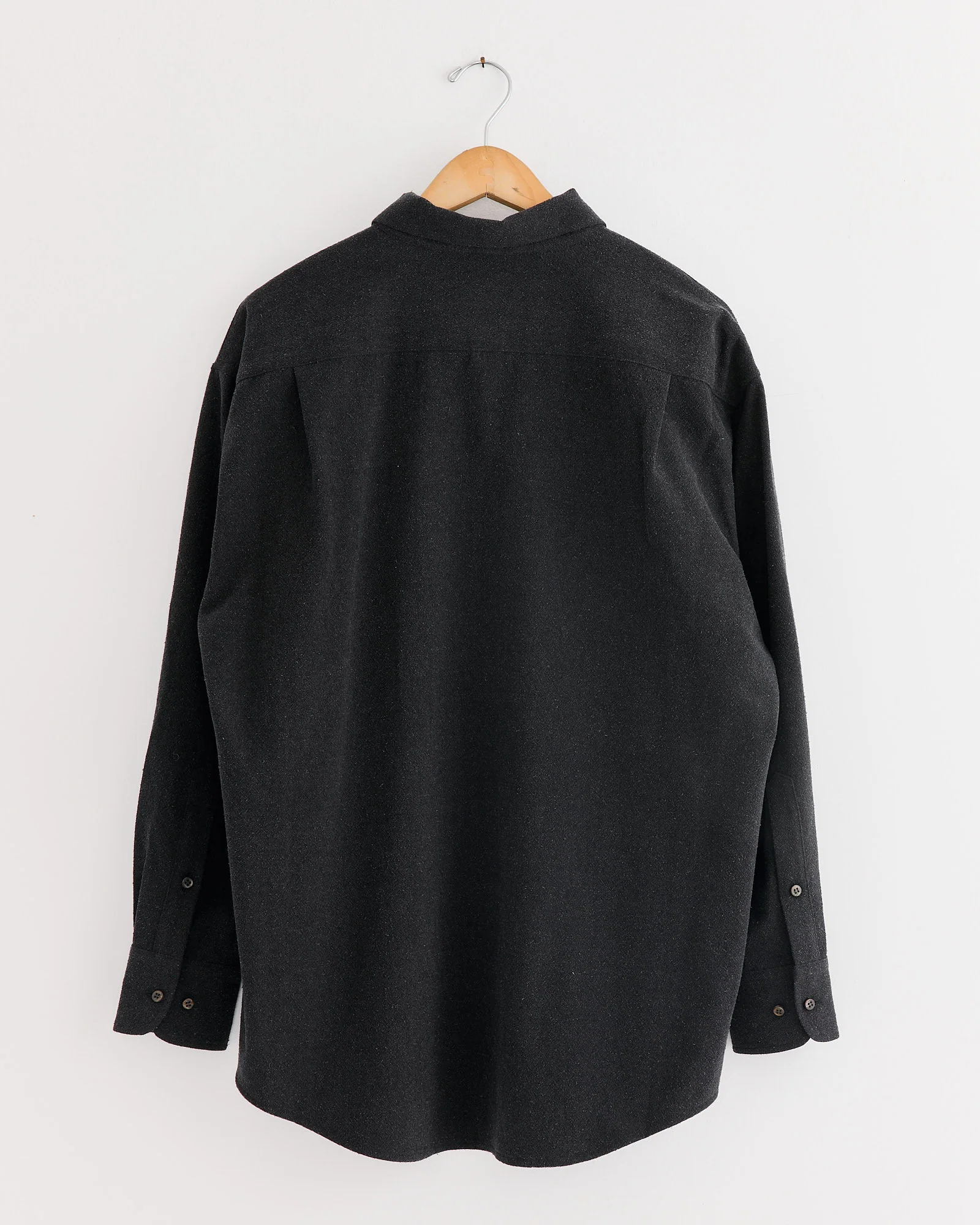 Silk Wool Shirt in Black - Image 3