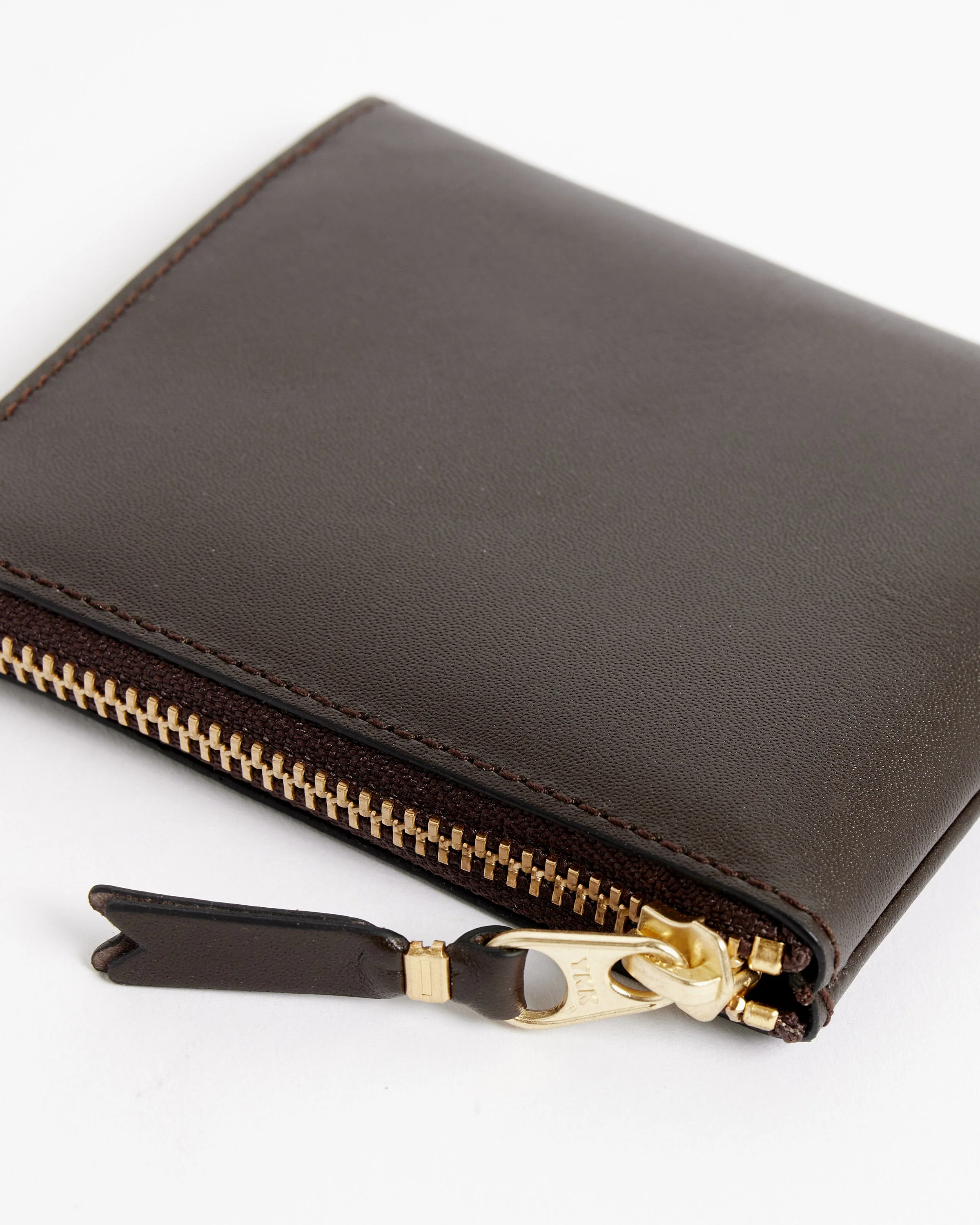 Classic Half Zip Wallet in Brown - Image 3
