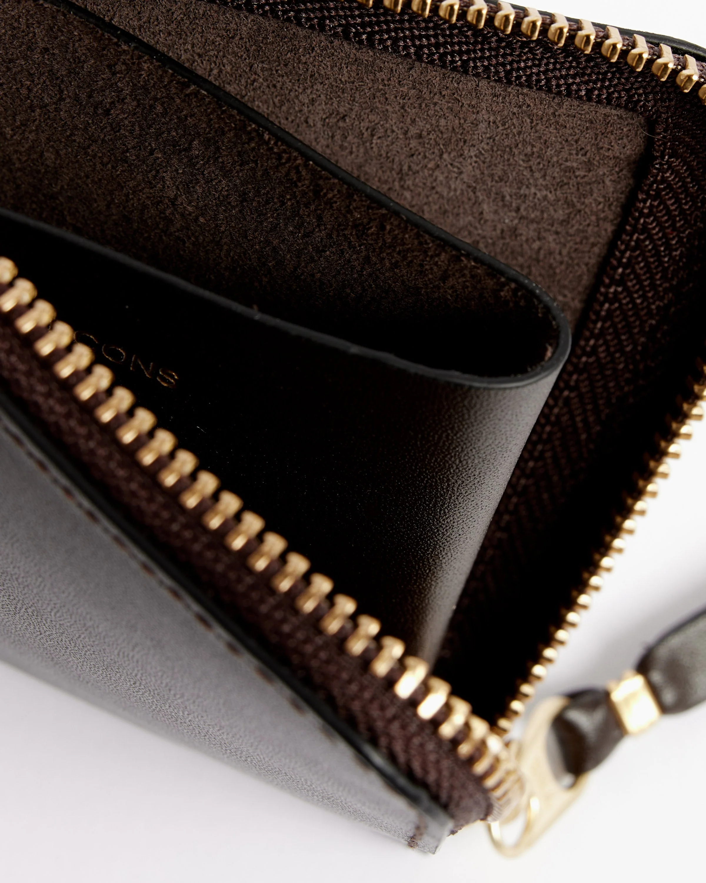 Classic Half Zip Wallet in Brown - Image 4