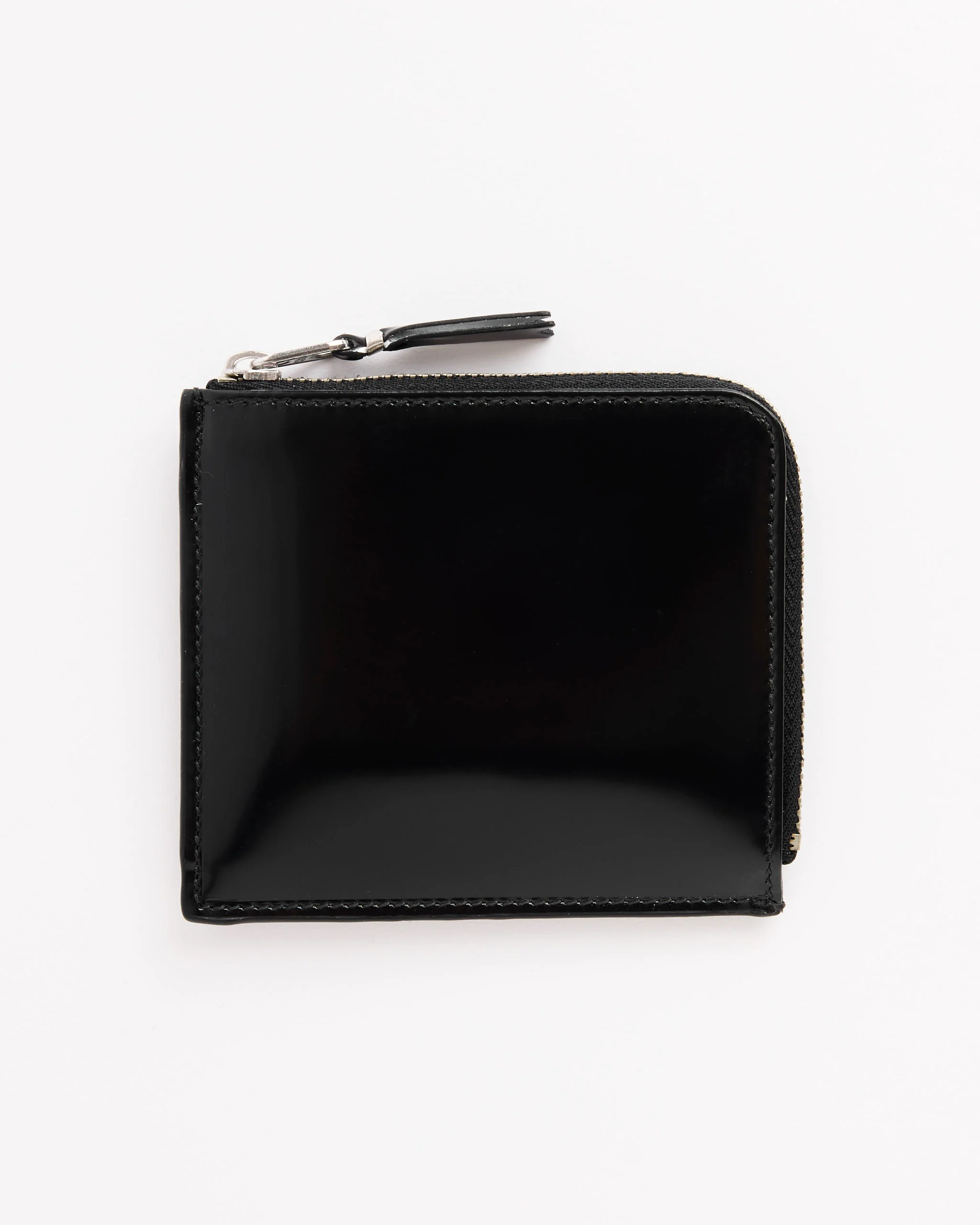 Mirror Inside Zip Around Wallet in Silver