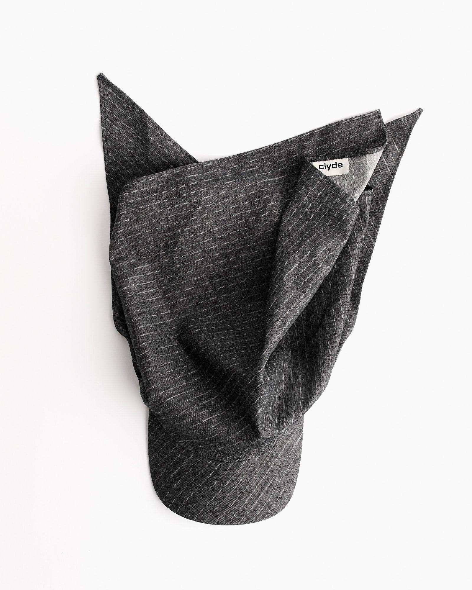 Brimmed Swim Scarf in Charcoal Chambray Pinstripe - Image 2