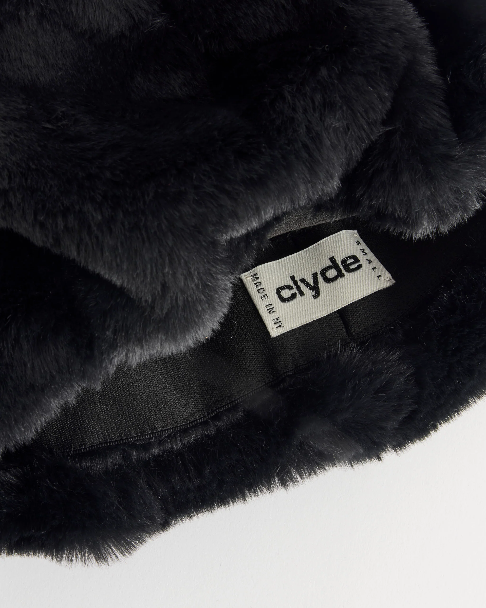 Faux Fur Beret in Black - Image 2