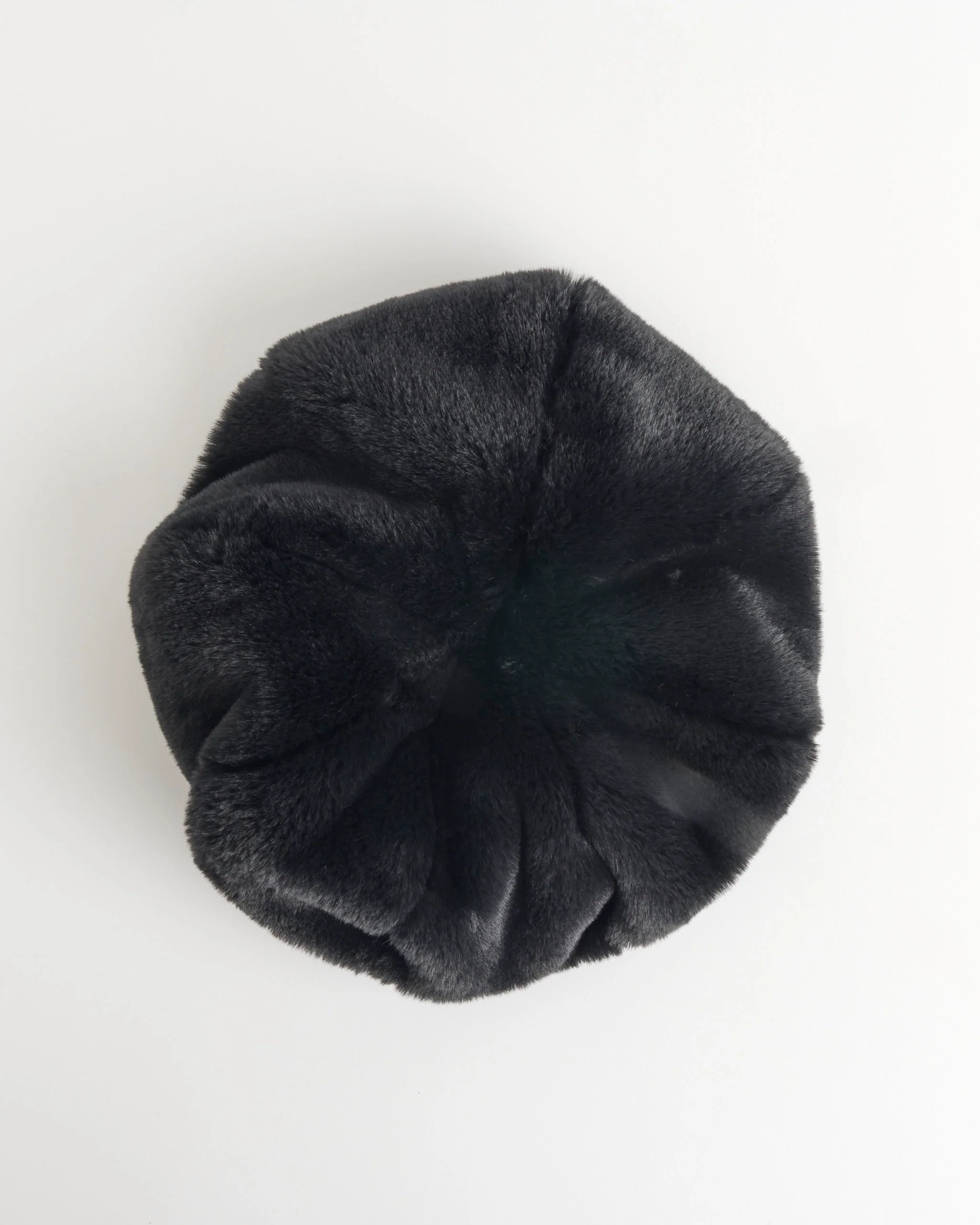 Faux Fur Beret in Black - Image 3