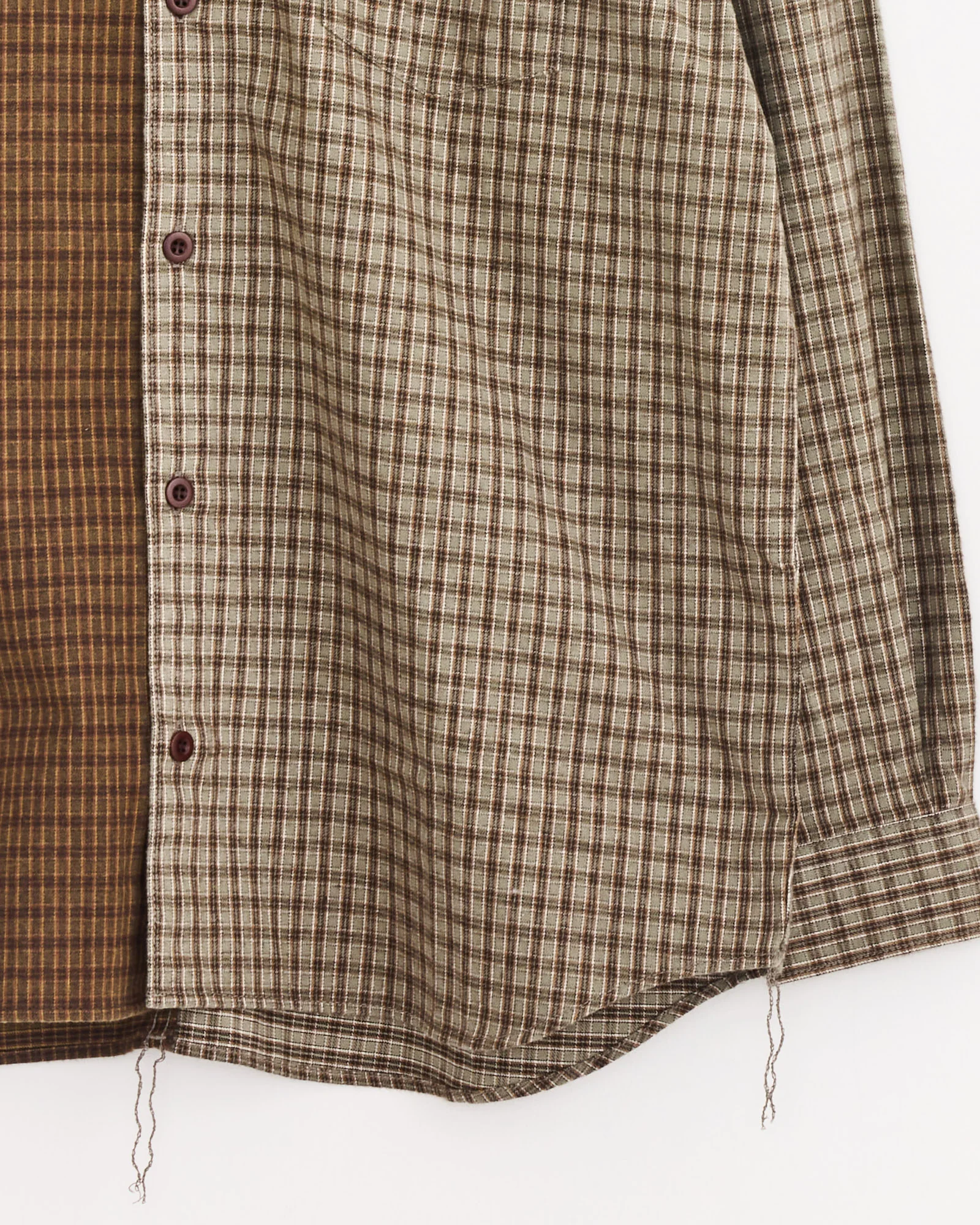 Double Check Shirt in Khaki/Brown - Image 2