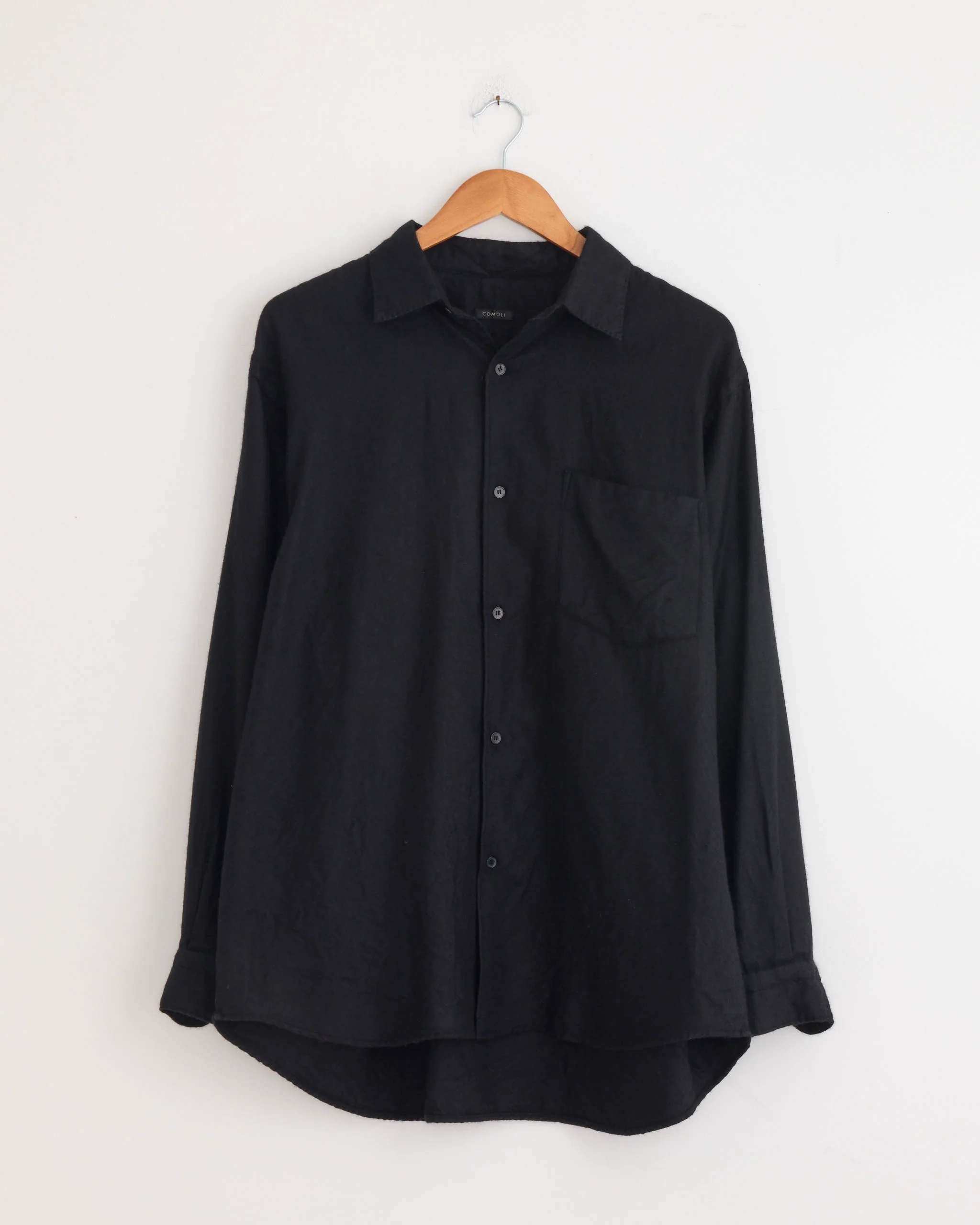 Cashmere Silk Garment Dyed Shirt in Navy