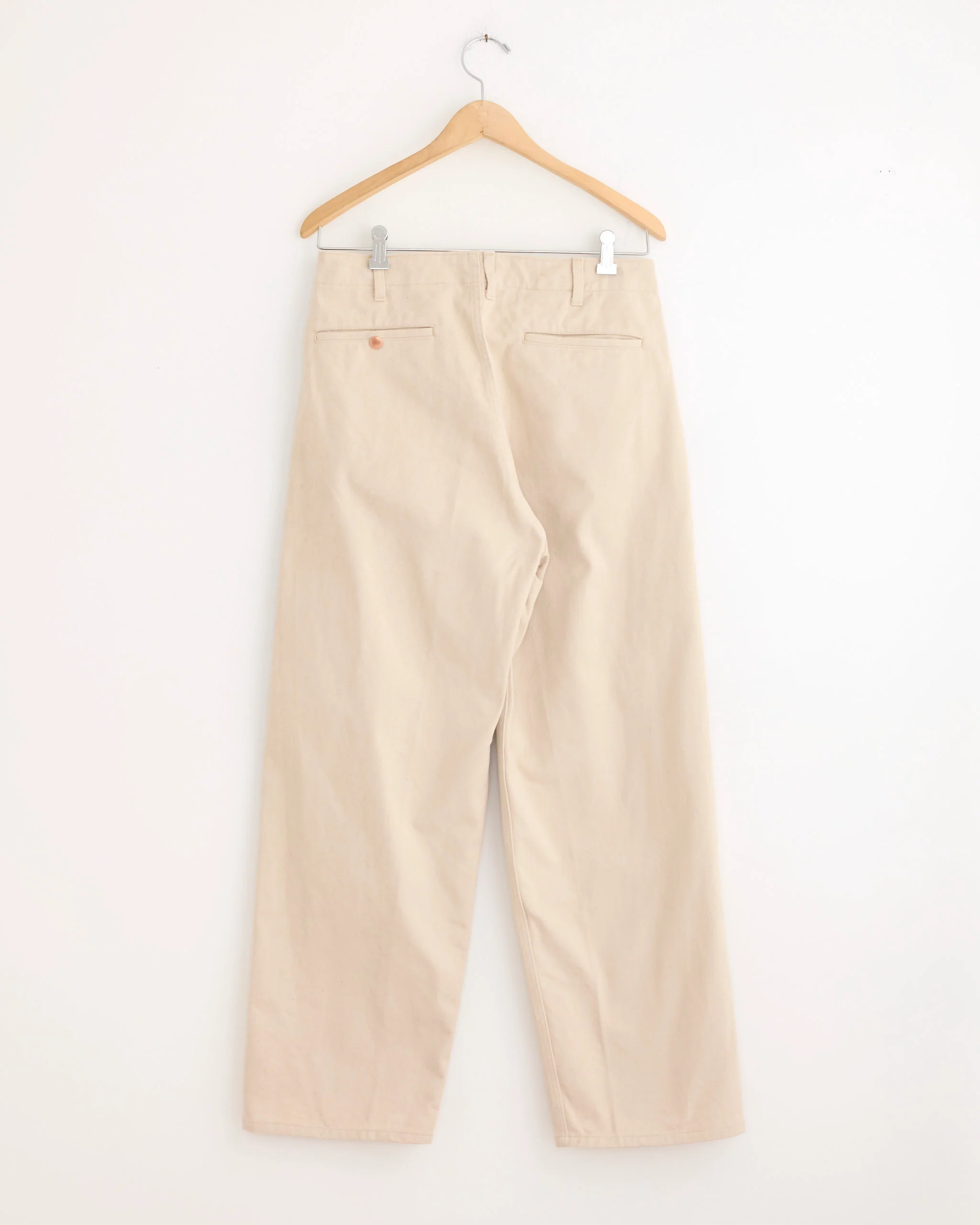 Cotton Twill Work Pant in Ivory - Image 3
