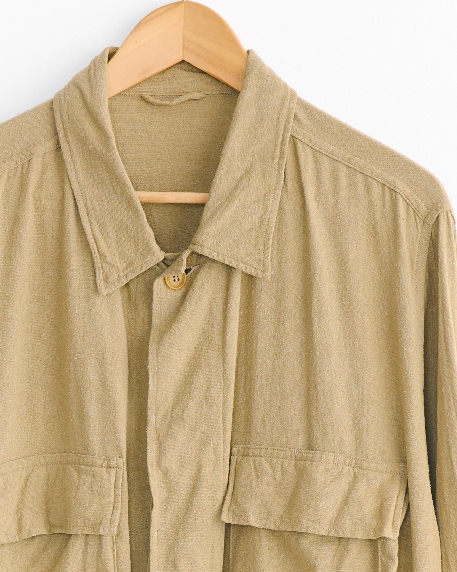 Raw Silk B.D.U. Jacket in Khaki - Image 3