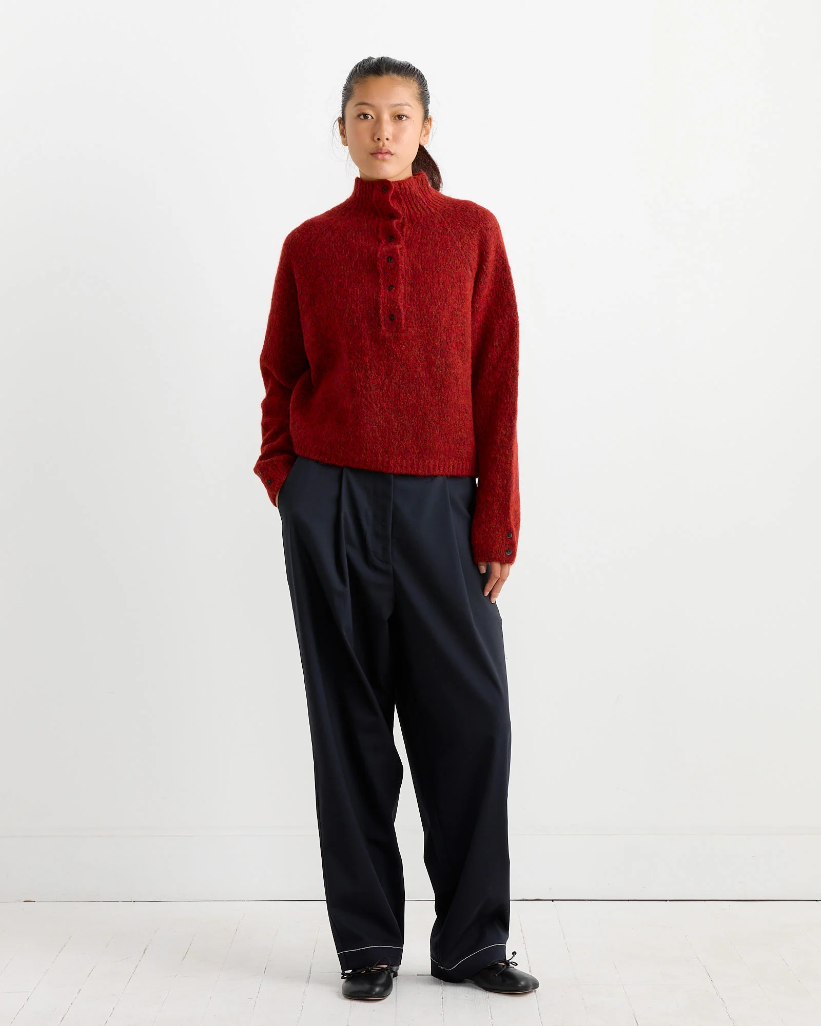 Baby Alpaca Sweater in Dhalia - Image 2