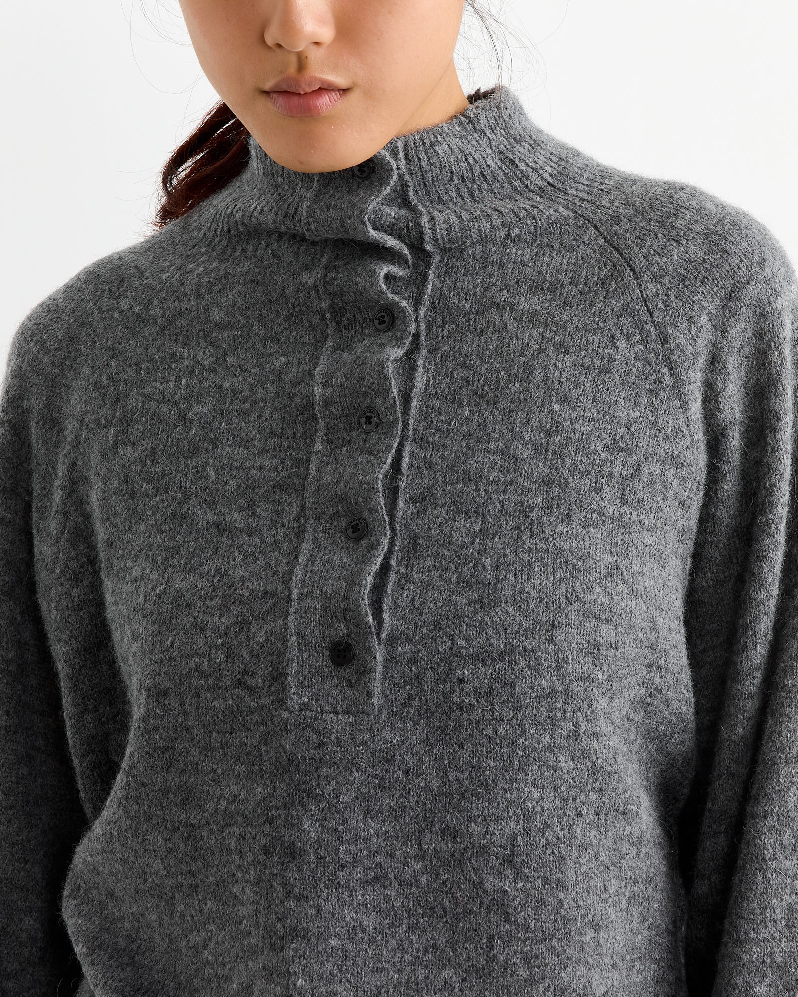Baby Alpaca Sweater in Grey - Image 4