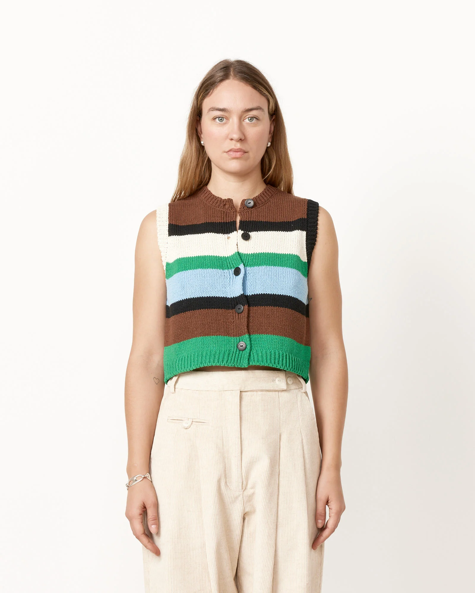 Cotton Striped Waistcoat