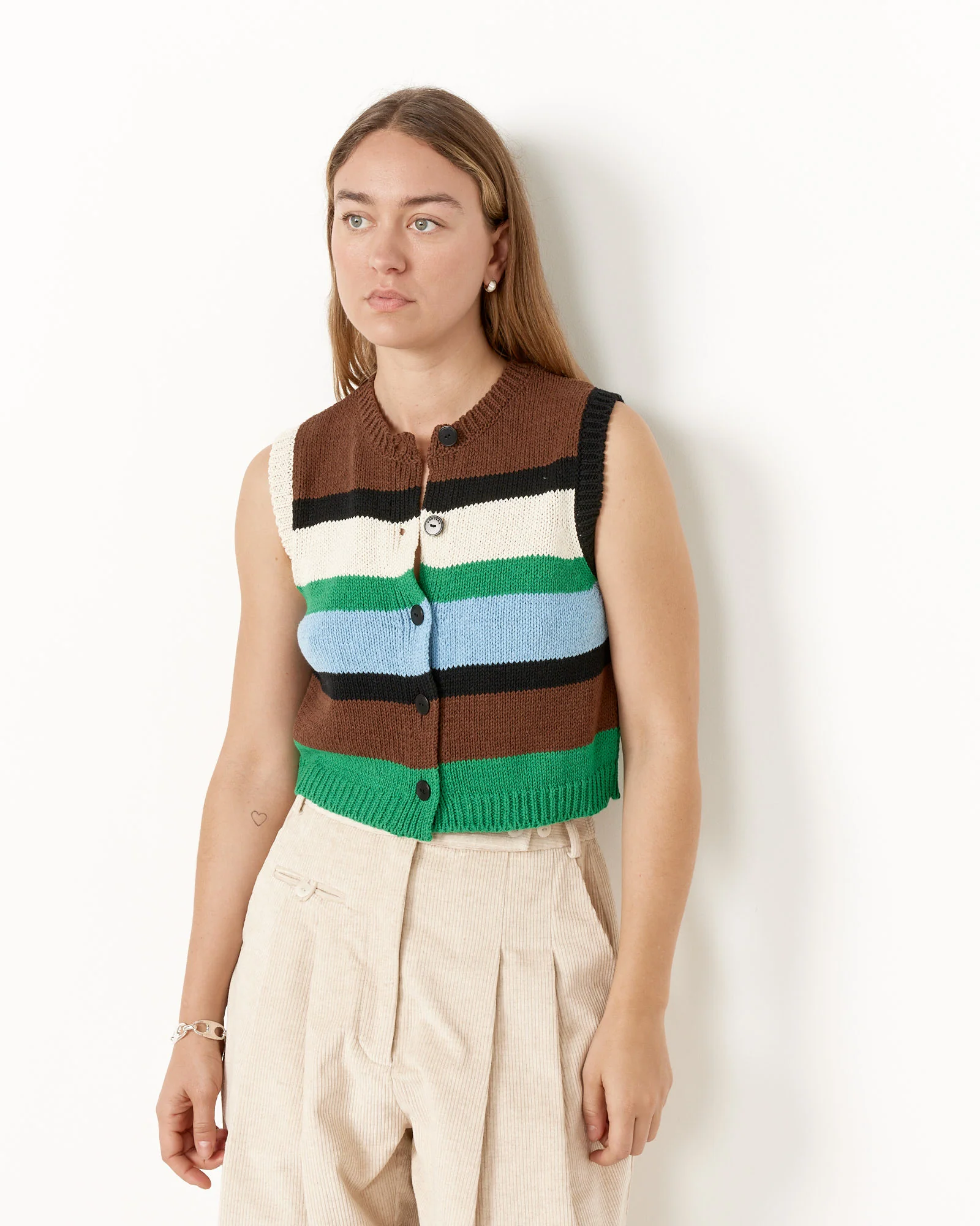 Cotton Striped Waistcoat - Image 2