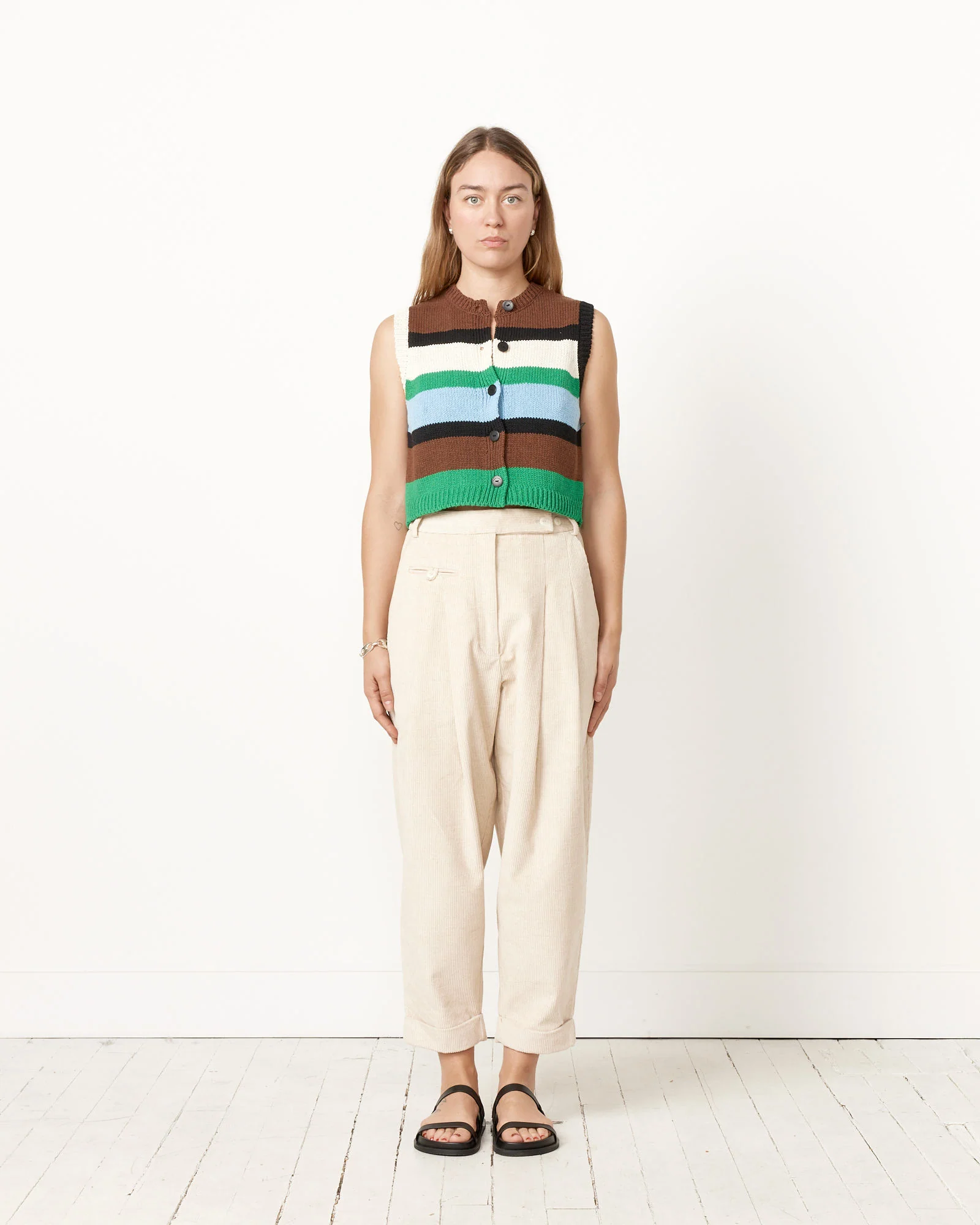 Cotton Striped Waistcoat - Image 3