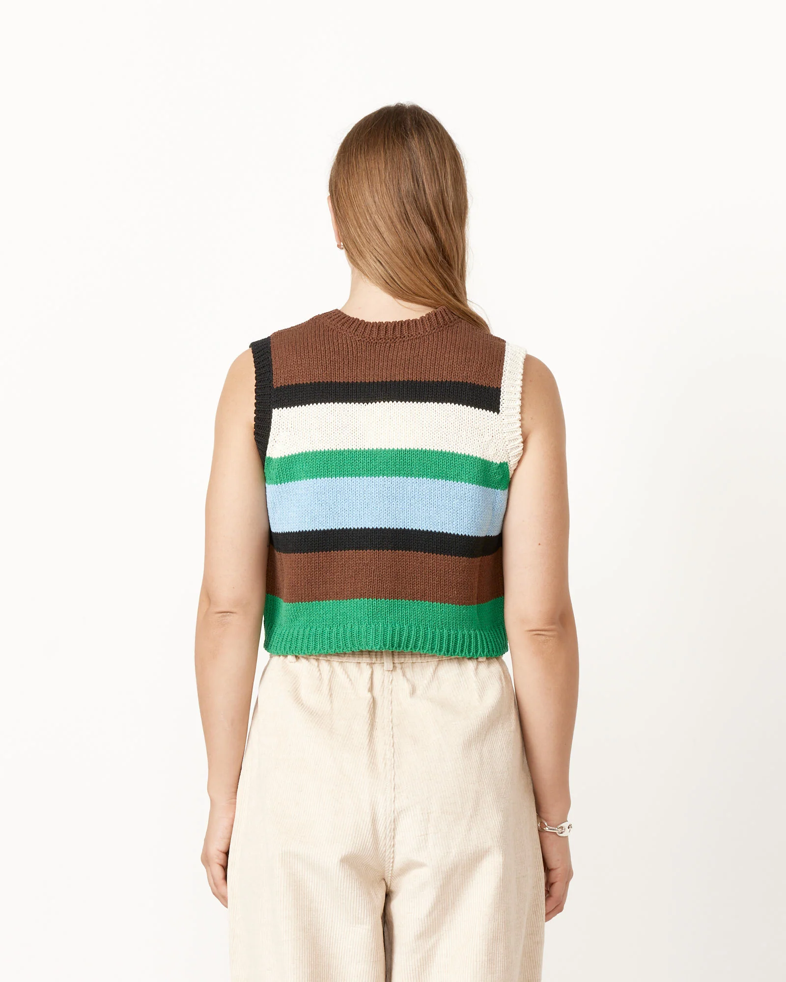 Cotton Striped Waistcoat - Image 6