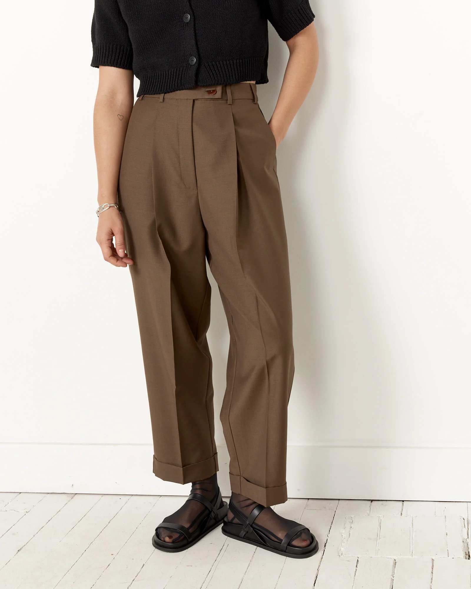 Masculine Tailoring Pant in Teak - Image 4