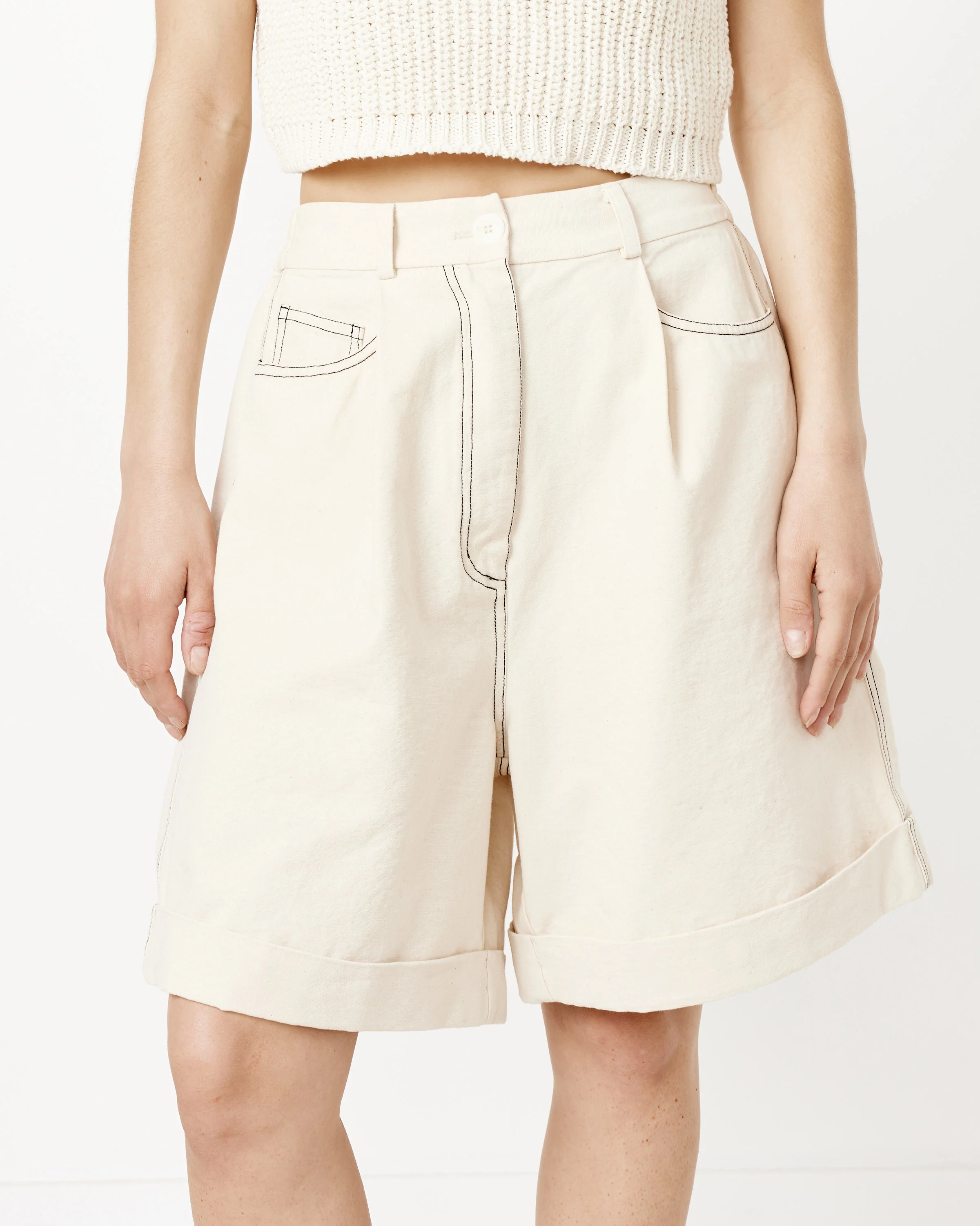 Pleated Bermuda Shorts - Image 4