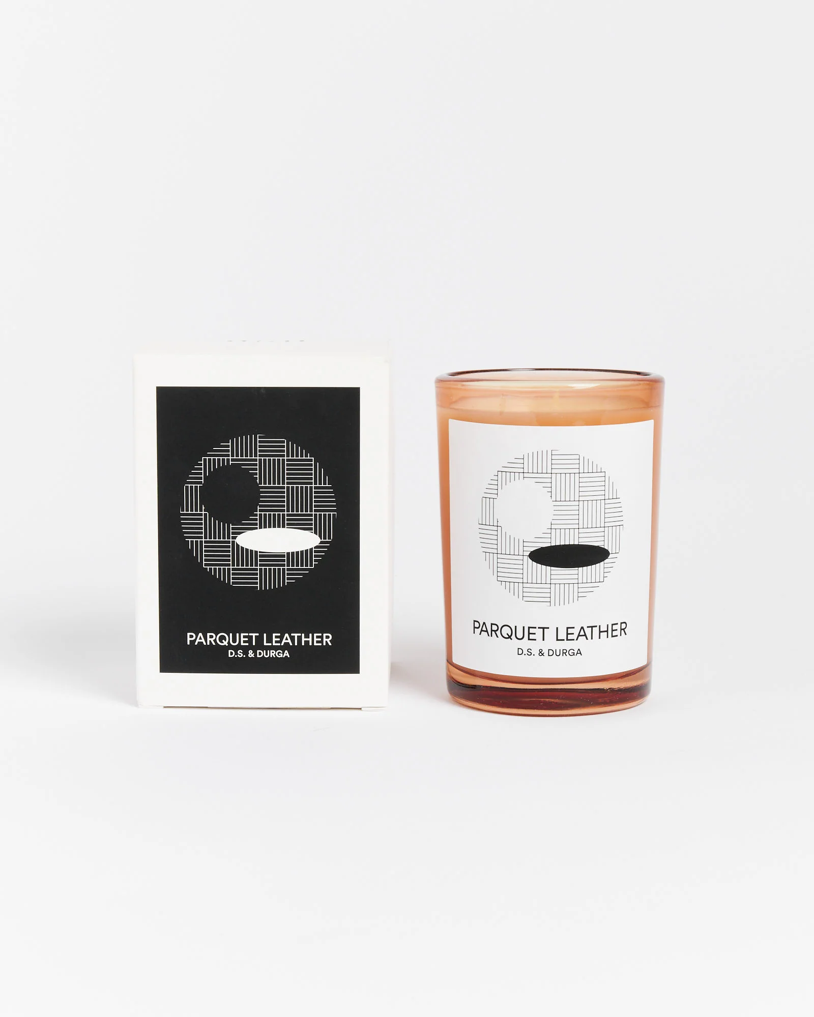 Candle in Parquet Leather