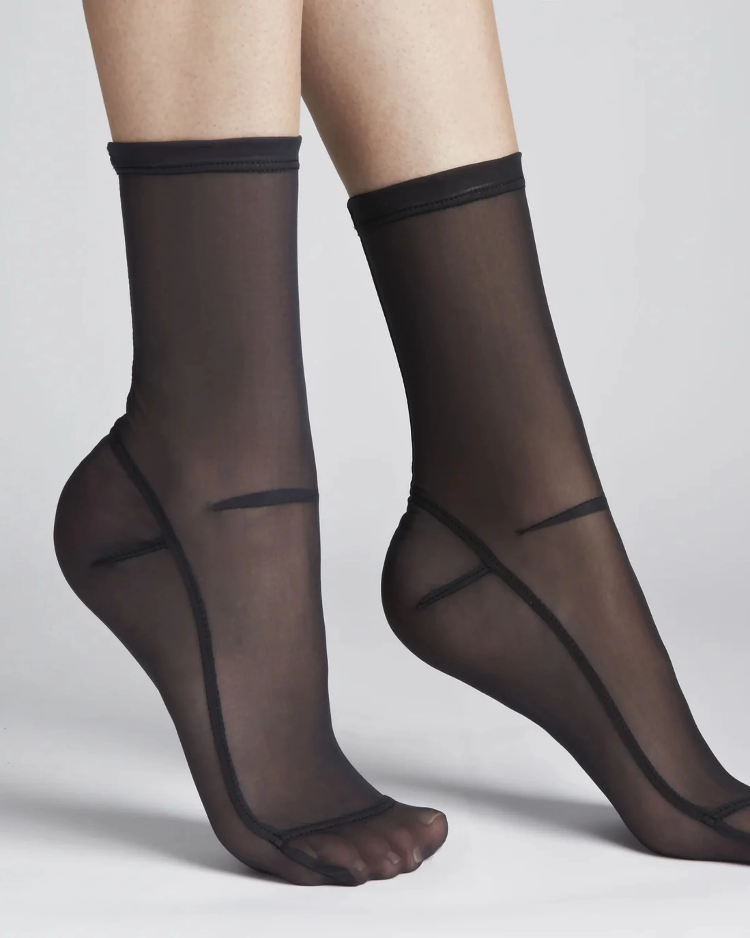 Solid Mesh Socks in Black - Image 2